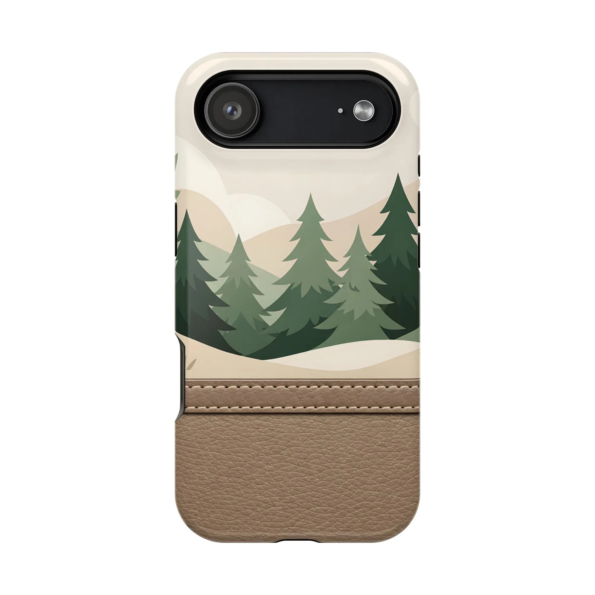 Forest Leather Phone Case for iPhone 11-17 and Galaxy S21-S25 - KARARMDESIGN