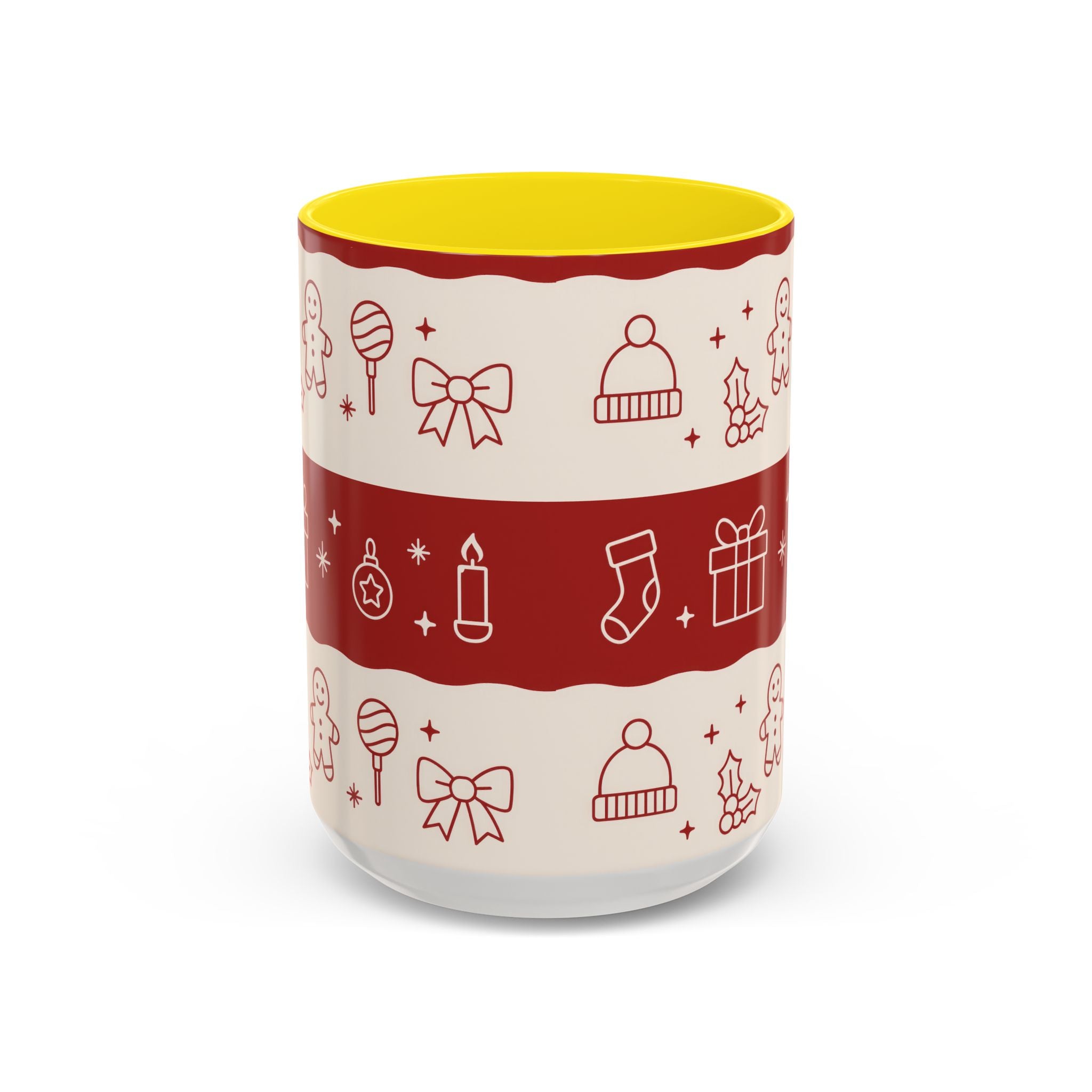 Holiday Cheer Icons Mug - Accent Coffee Mug (11, 15oz)