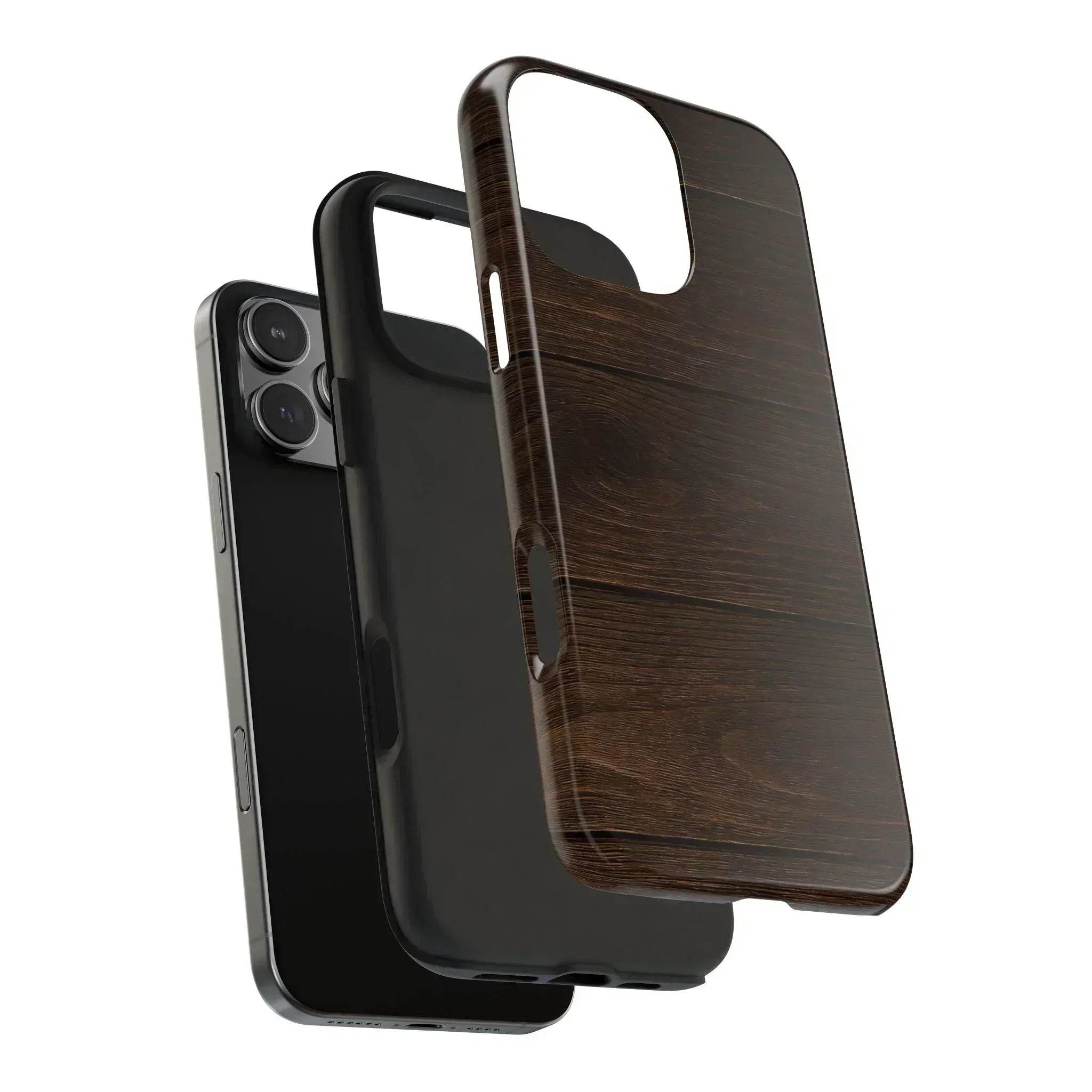 Dark Wood Grain Phone Case for iPhone and Galaxy - KARARMDESIGN