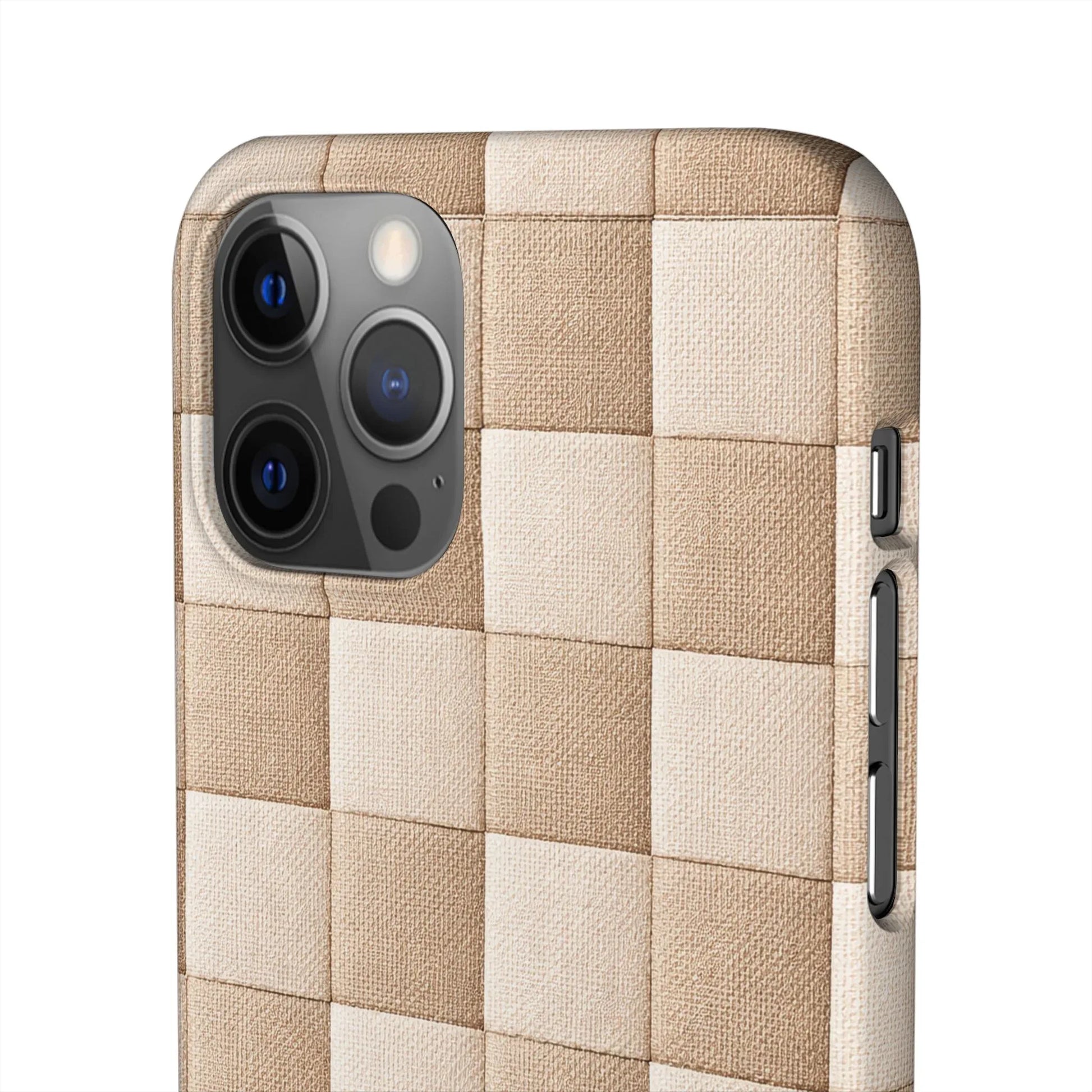 Beige Woven Phone Case for iPhone 11-17 and Galaxy S20-S25 - KARARMDESIGN