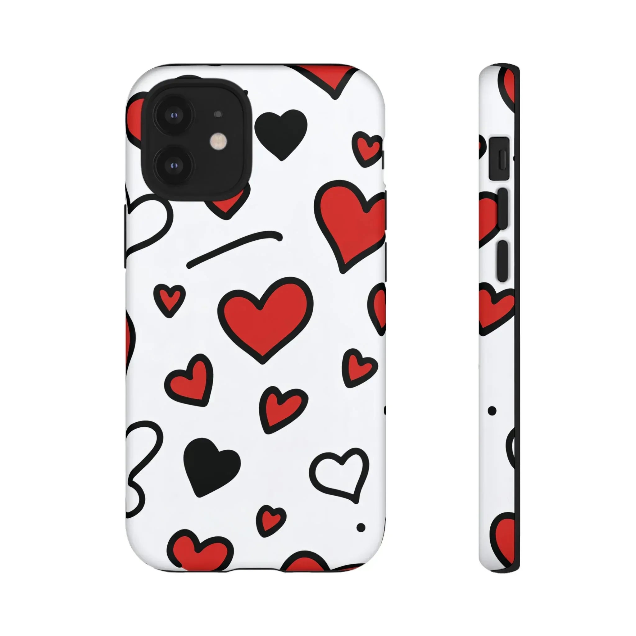 Scattered Hearts Phone Case for iPhone 11-17 and Galaxy S10-S25 - KARARMDESIGN