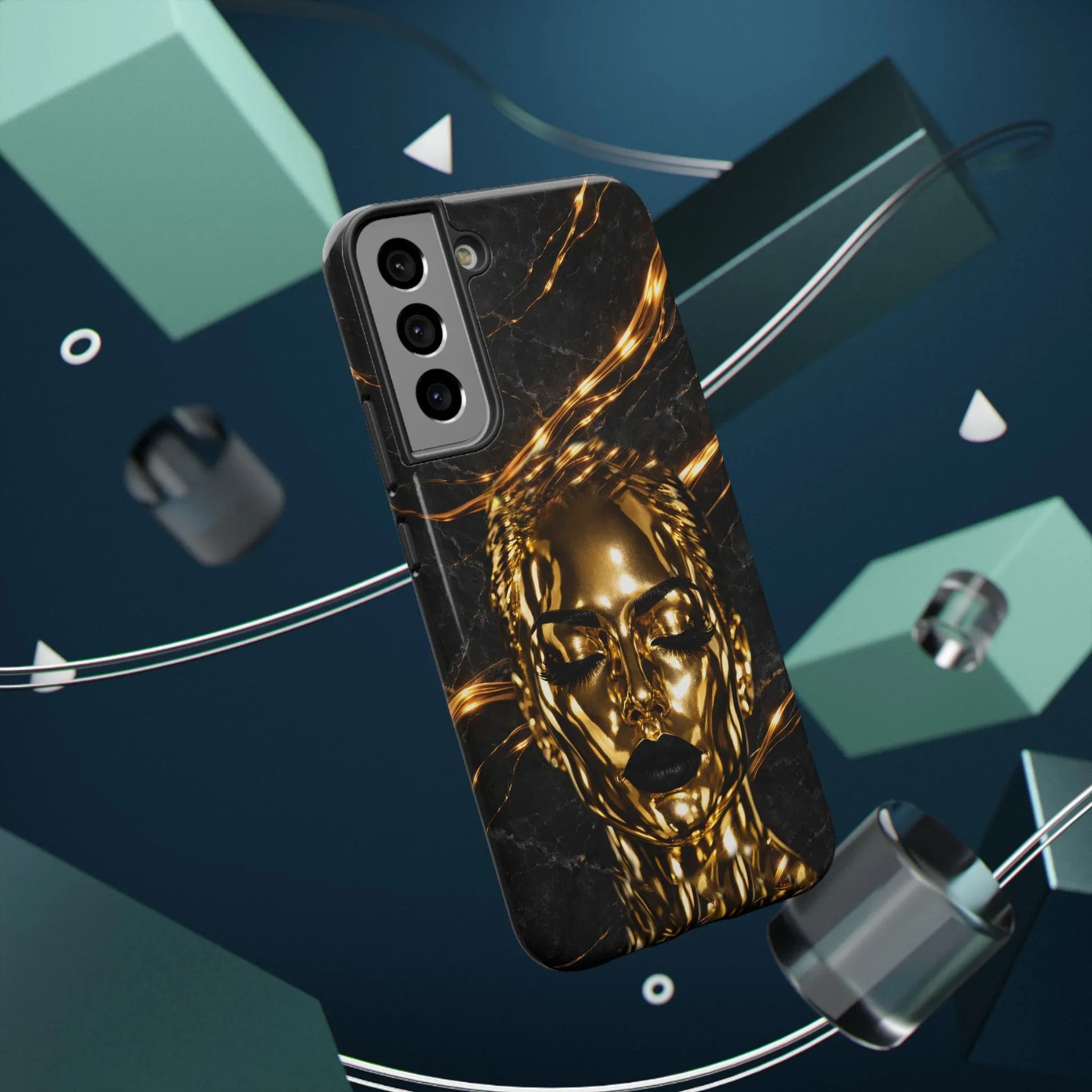 Luxury Gold Portrait Phone Case for iPhone 11-17 and Galaxy S21-S25 - KARARMDESIGN