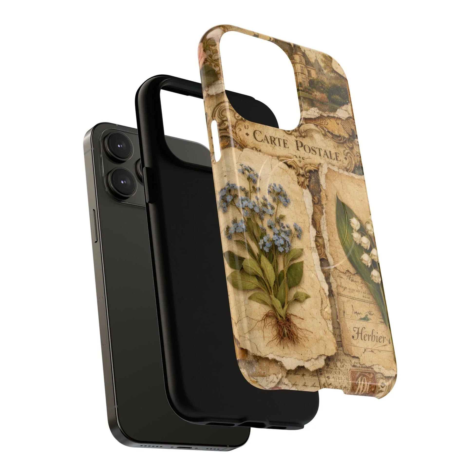 Vintage Botanical Postcard Phone Case for iPhone 13-17 - KARARMDESIGN