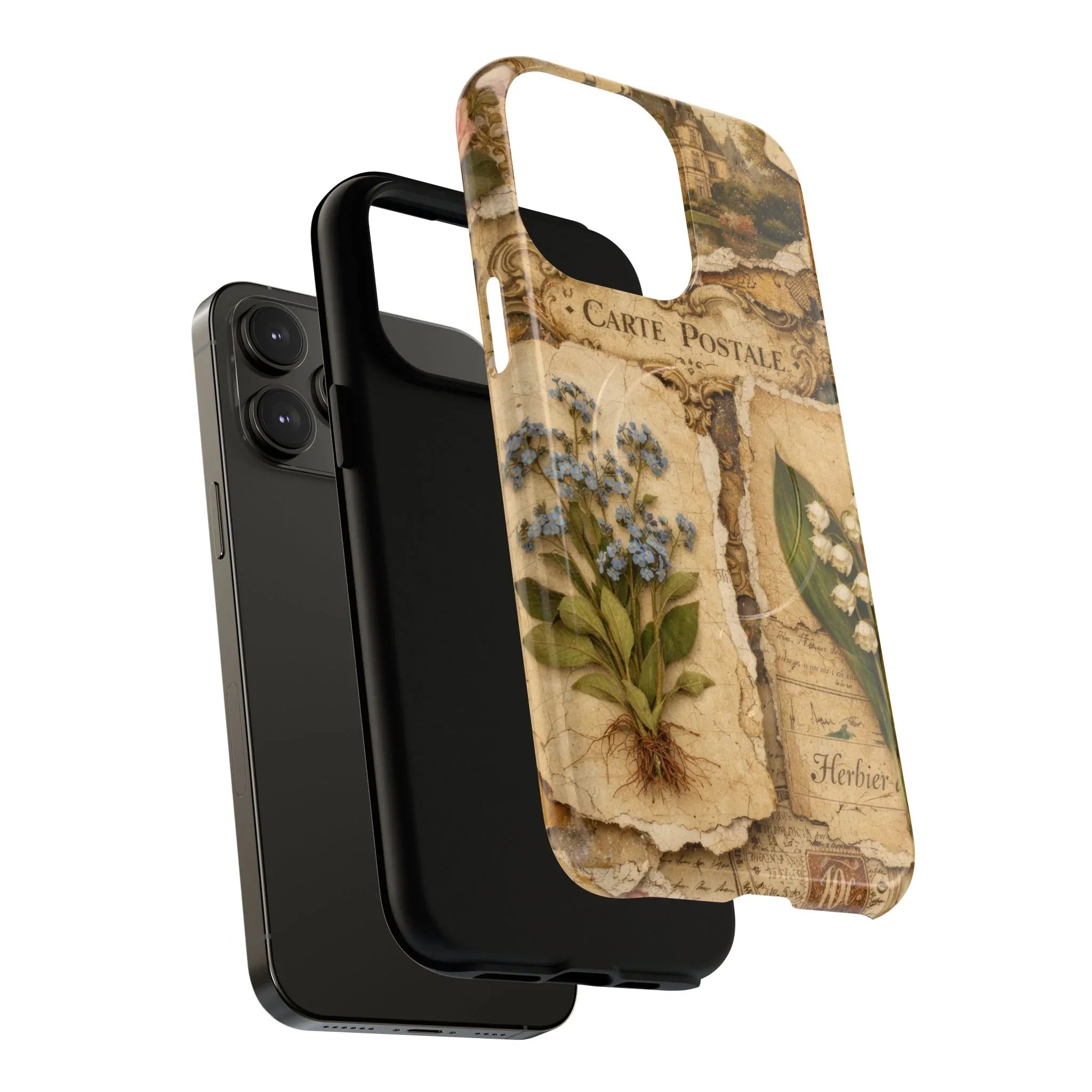 Vintage Botanical Postcard Phone Case for iPhone 13-17 - KARARMDESIGN