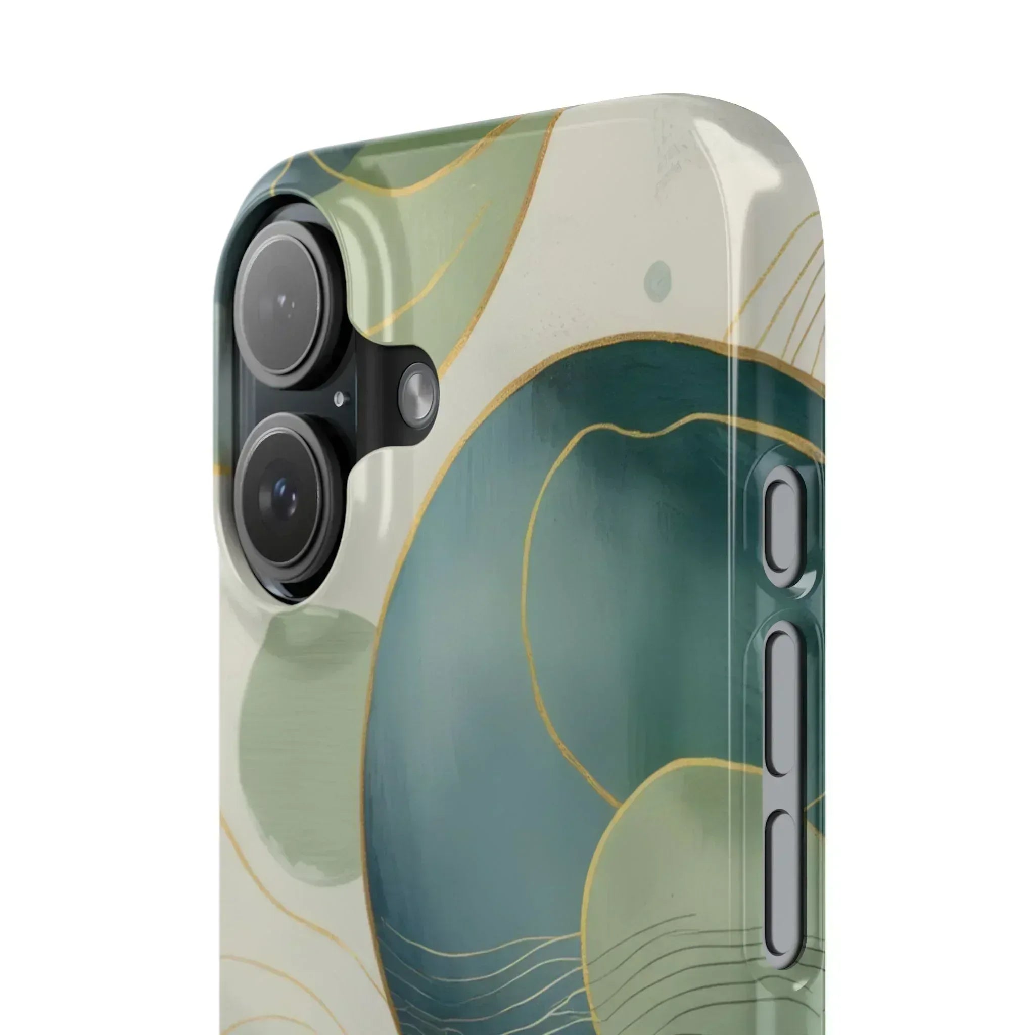 Abstract Teal Slim Phone Case for iPhone 12-16 - KARARMDESIGN