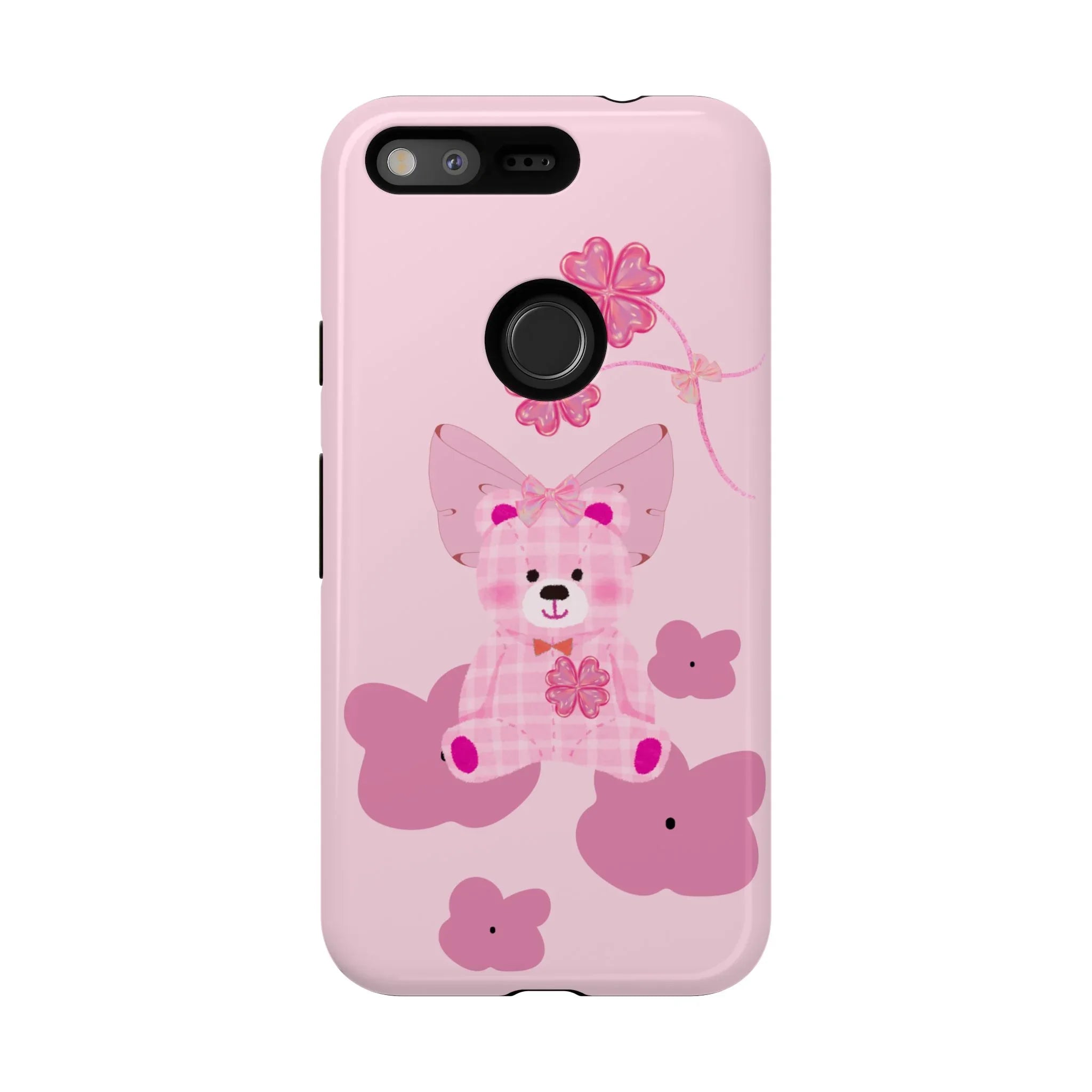 Pink Teddy Bear Phone Cases for iPhone, Pixel and Galaxy - KARARMDESIGN