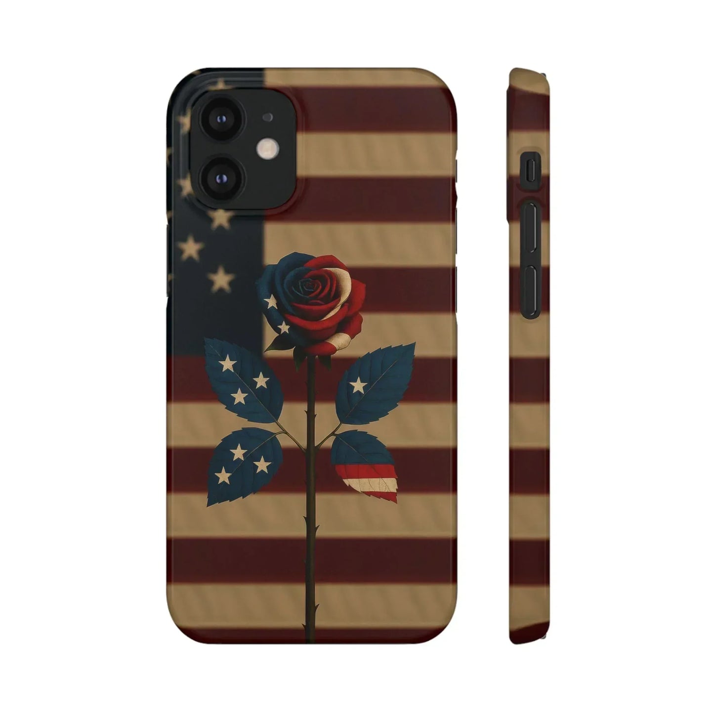 American Rose Flag Phone Case for iPhone 7-16 and Samsung Galaxy S10-S24 Models - KarArmDesign