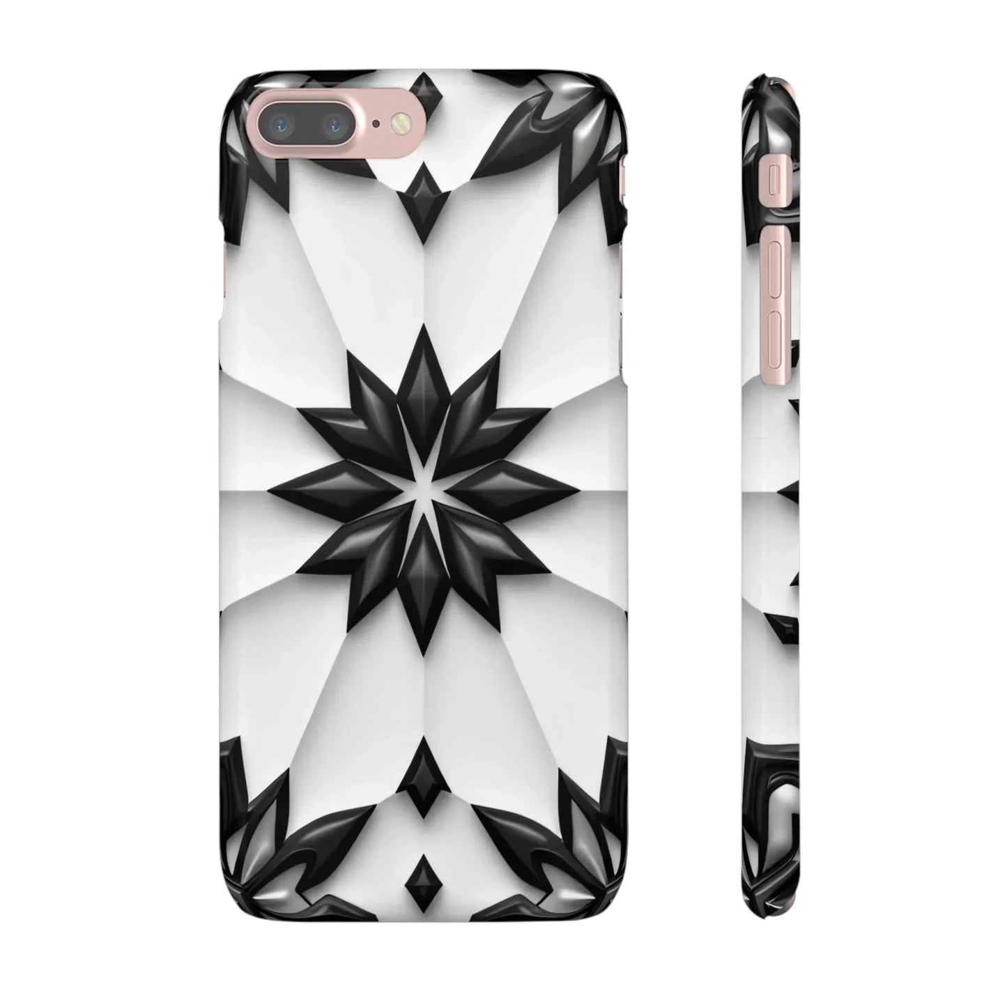 Black and White Geometric Floral Phone Case for iPhone and Samsung Galaxy - KarArmDesign
