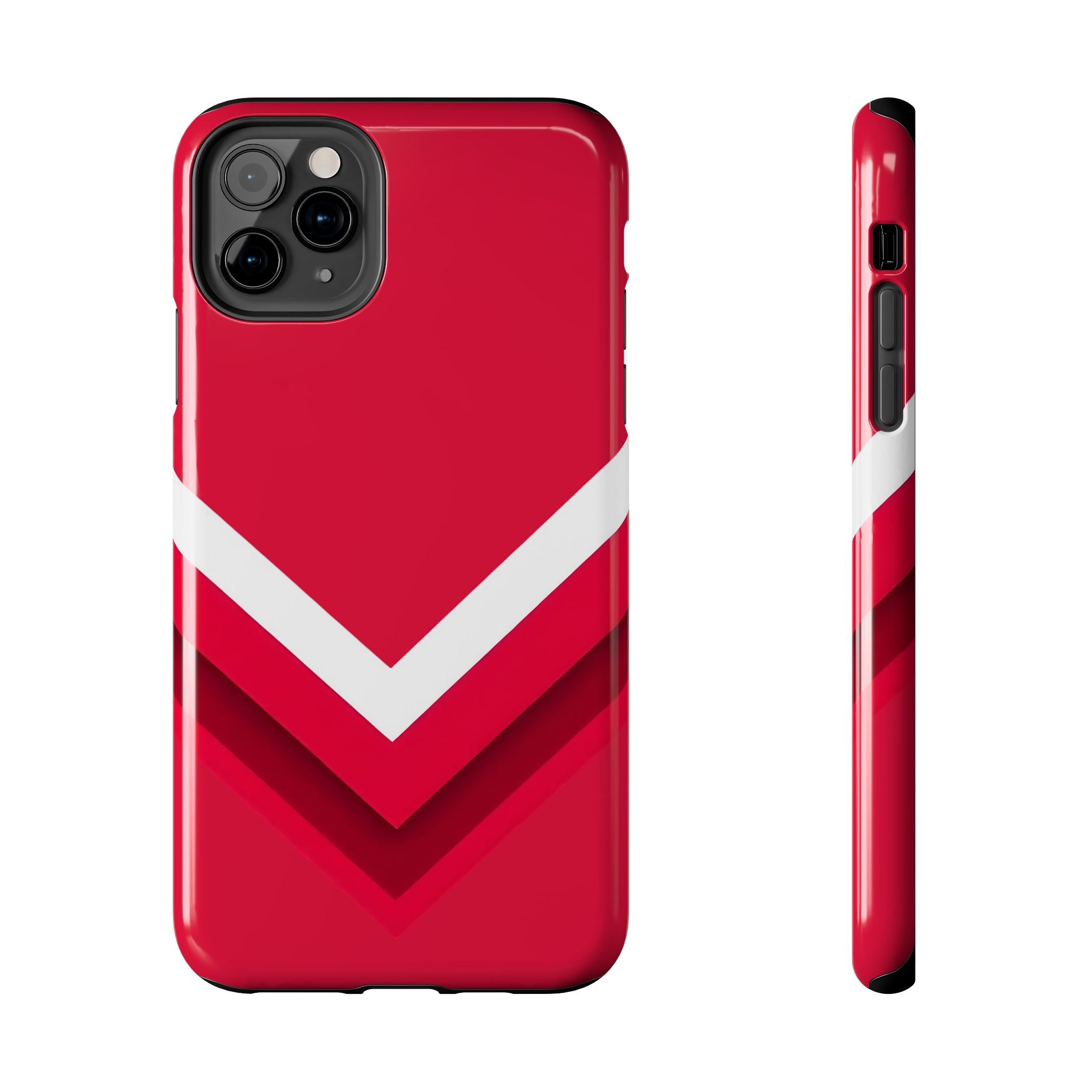 Red Chevron Armor Phone Case for iPhone 11–16 & Galaxy S21–S24