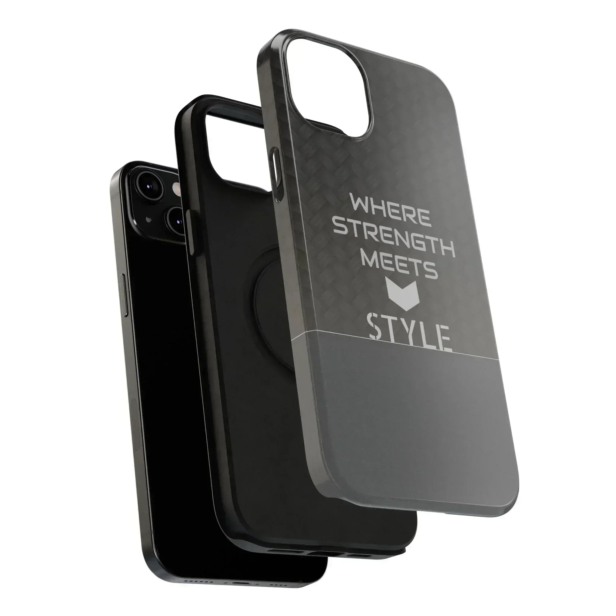 Gray Carbon Phone Case for iPhone 12-16 and Galaxy S21-S22 - KARARMDESIGN