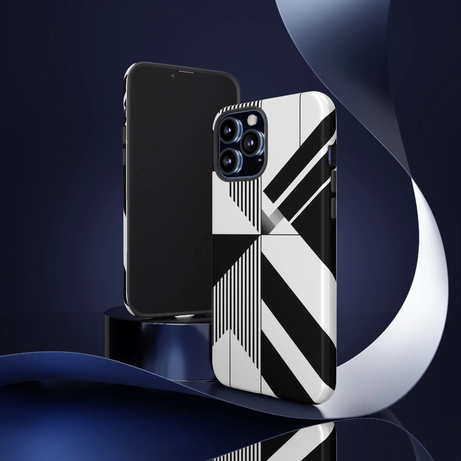 Monochrome Tough Phone Case for iPhone 11-16 and Galaxy S20–S25 - KARARMDESIGN