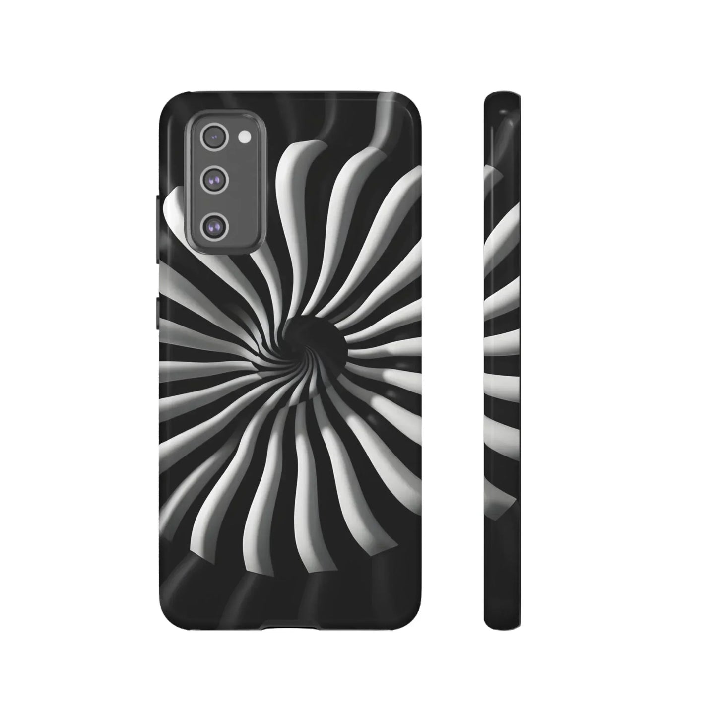 Hypnotic Black and White Spiral Phone Case for iPhone & Galaxy - KarArmDesign