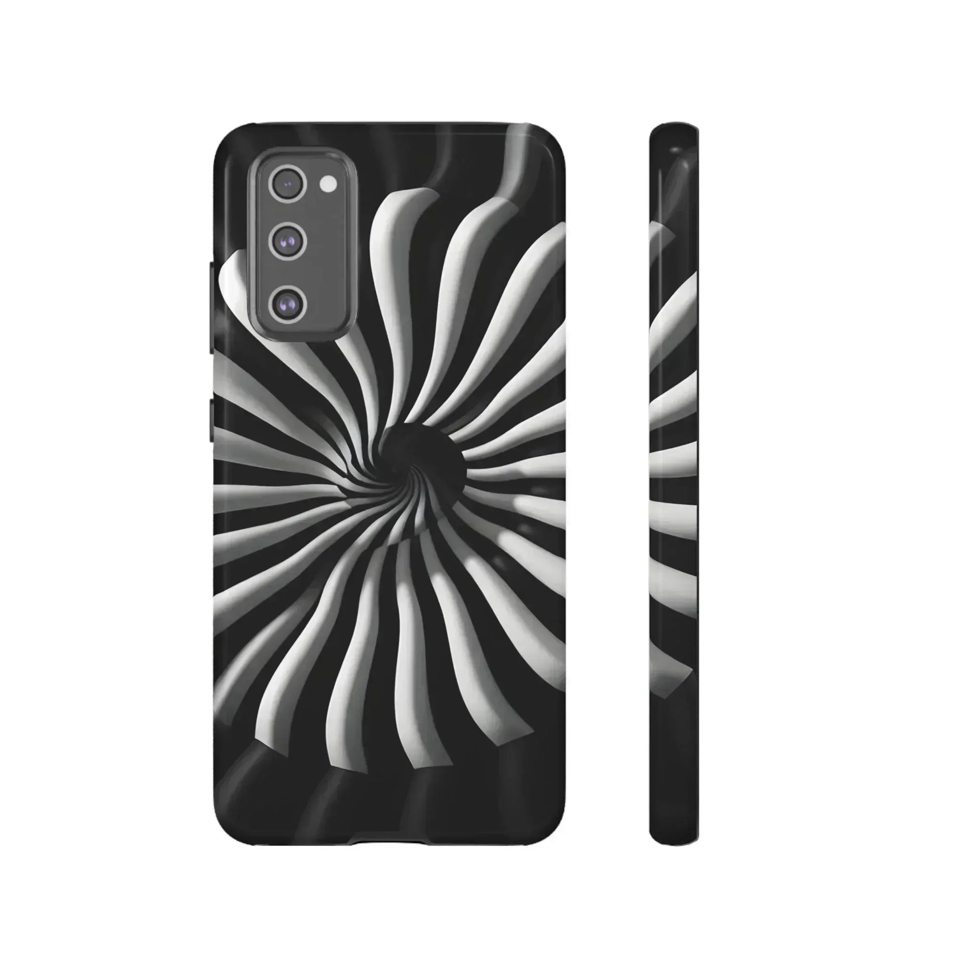Hypnotic Black and White Spiral Phone Case for iPhone & Galaxy - KARARMDESIGN