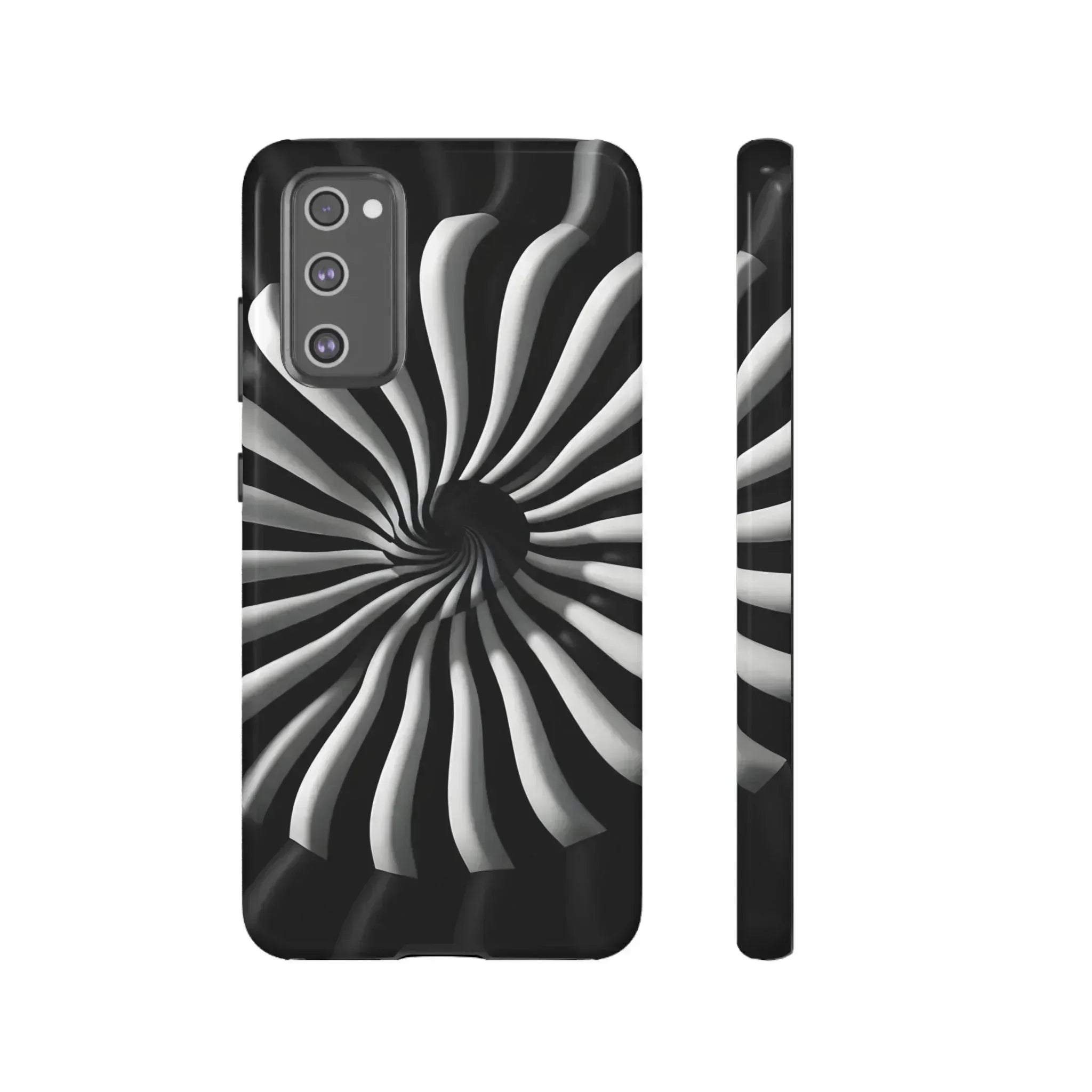 Hypnotic Black and White Spiral Phone Case for iPhone & Galaxy - KARARMDESIGN