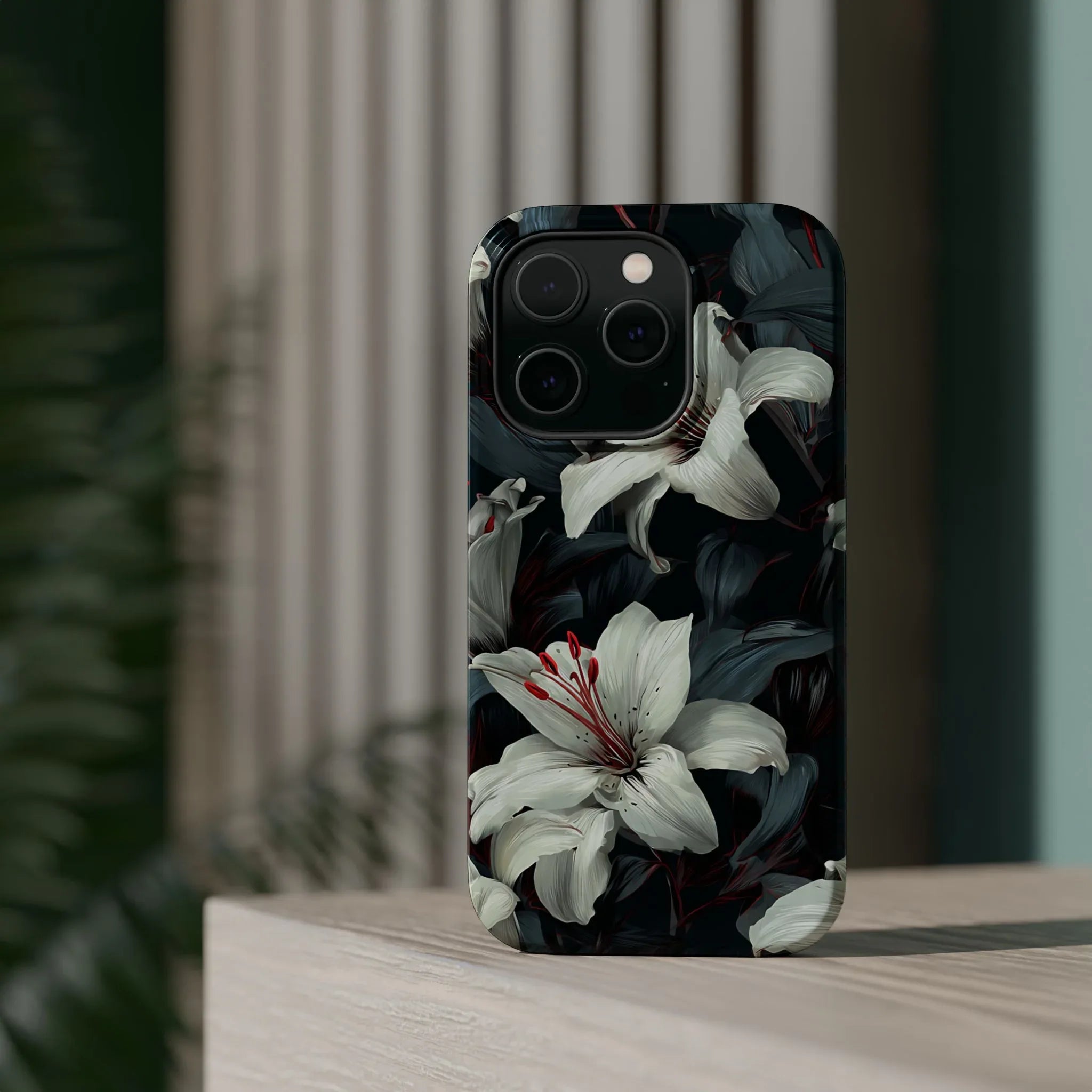 White Lily Floral Phone Case for iPhone 13-17 - KARARMDESIGN