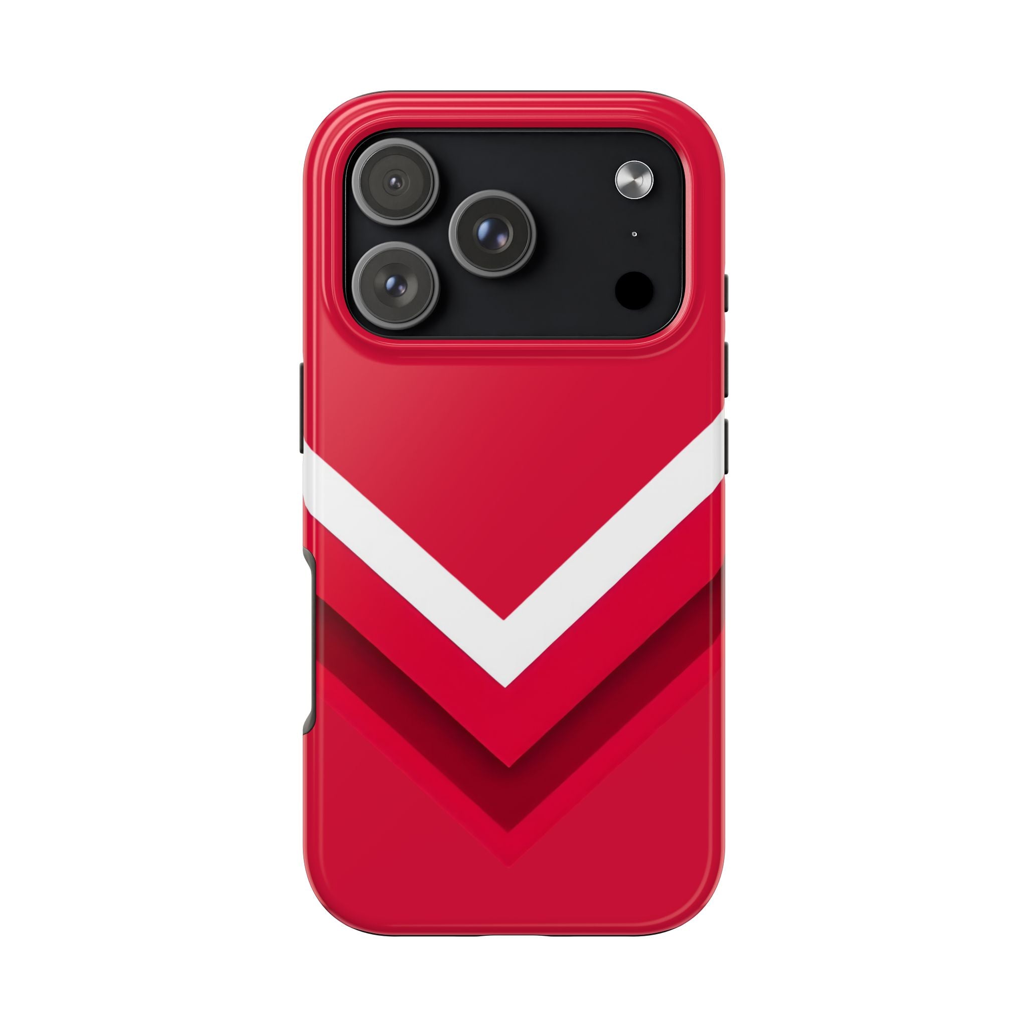 Red Chevron Armor Phone Case for iPhone 11–16 & Galaxy S21–S24
