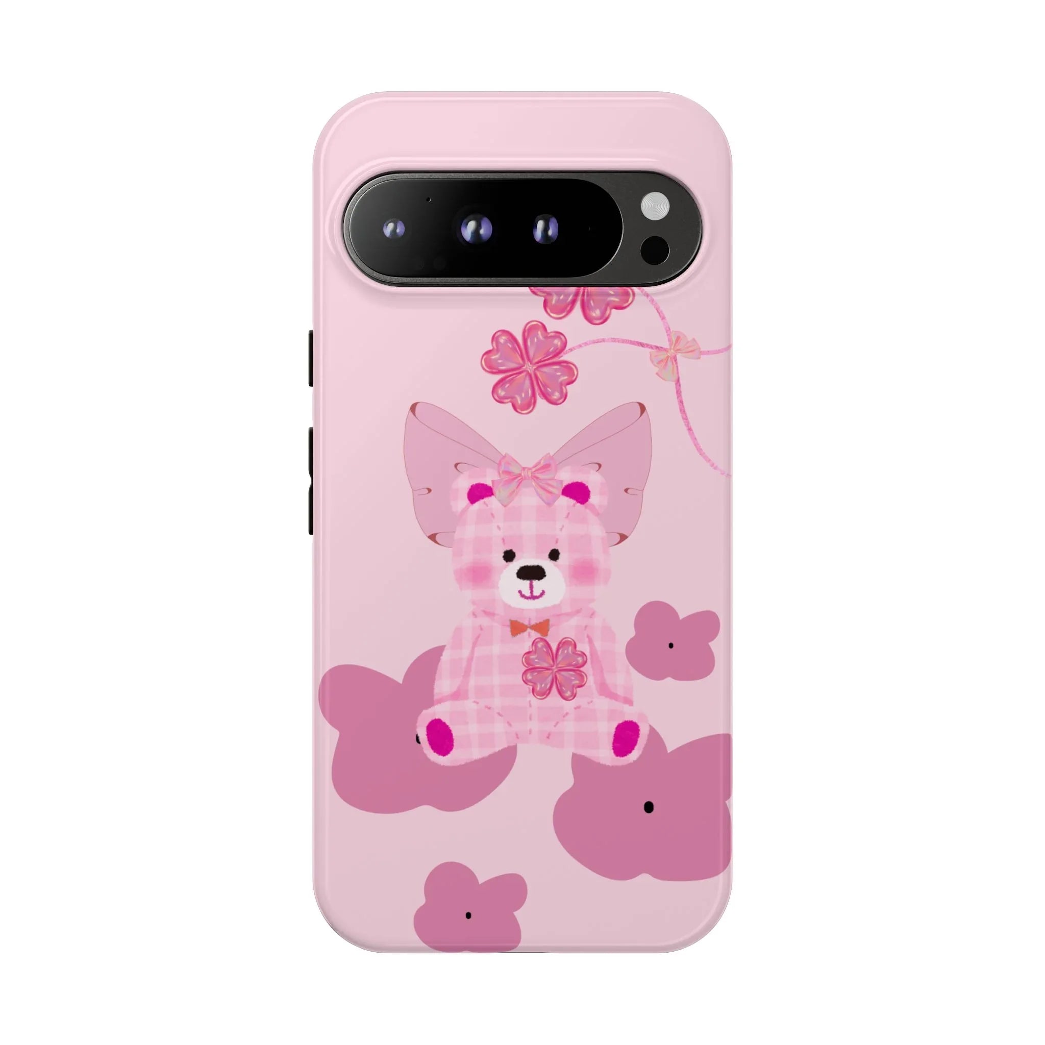 Pink Teddy Bear Phone Cases for iPhone, Pixel and Galaxy - KARARMDESIGN
