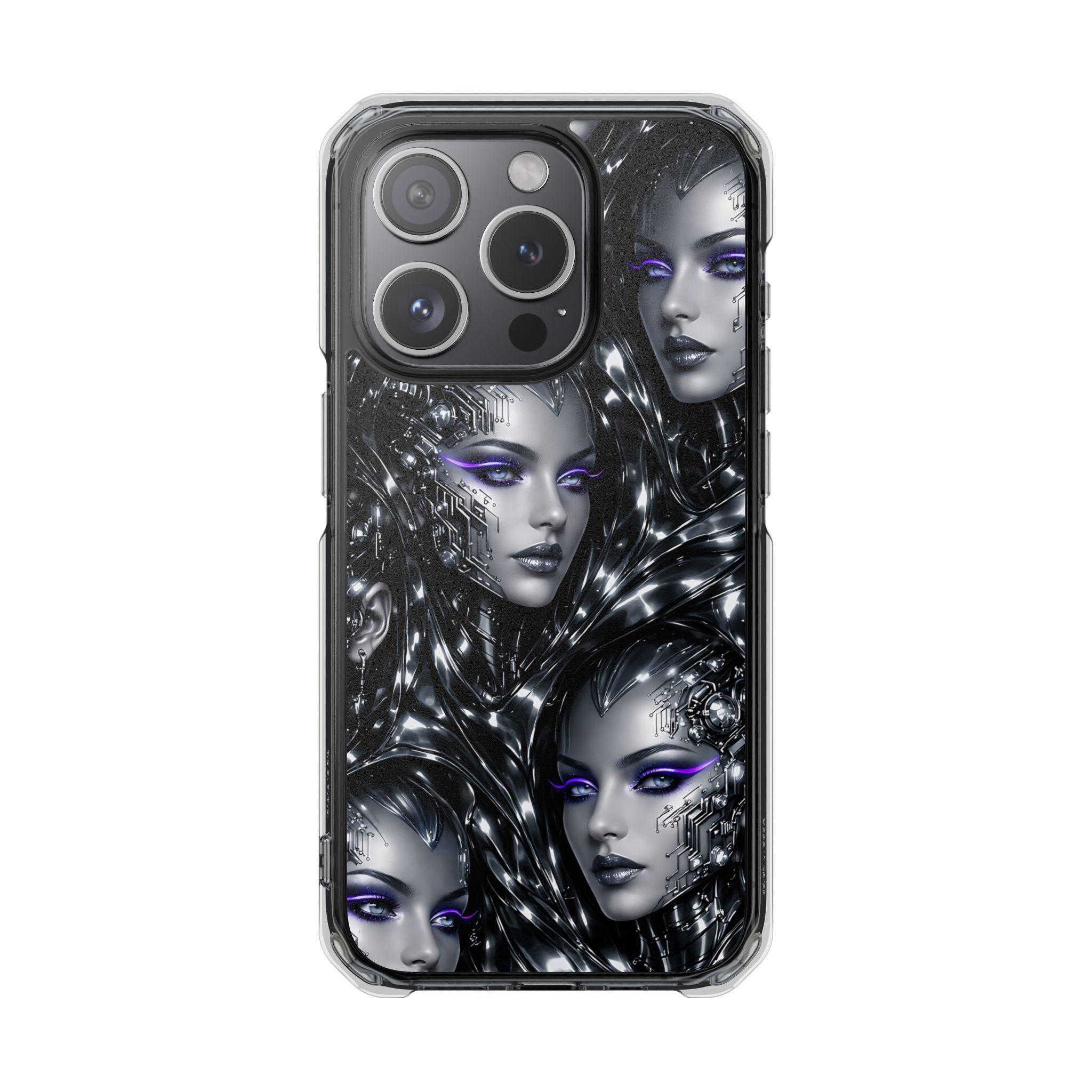 Cyber Chrome Women Phone Case for iPhone 14-17
