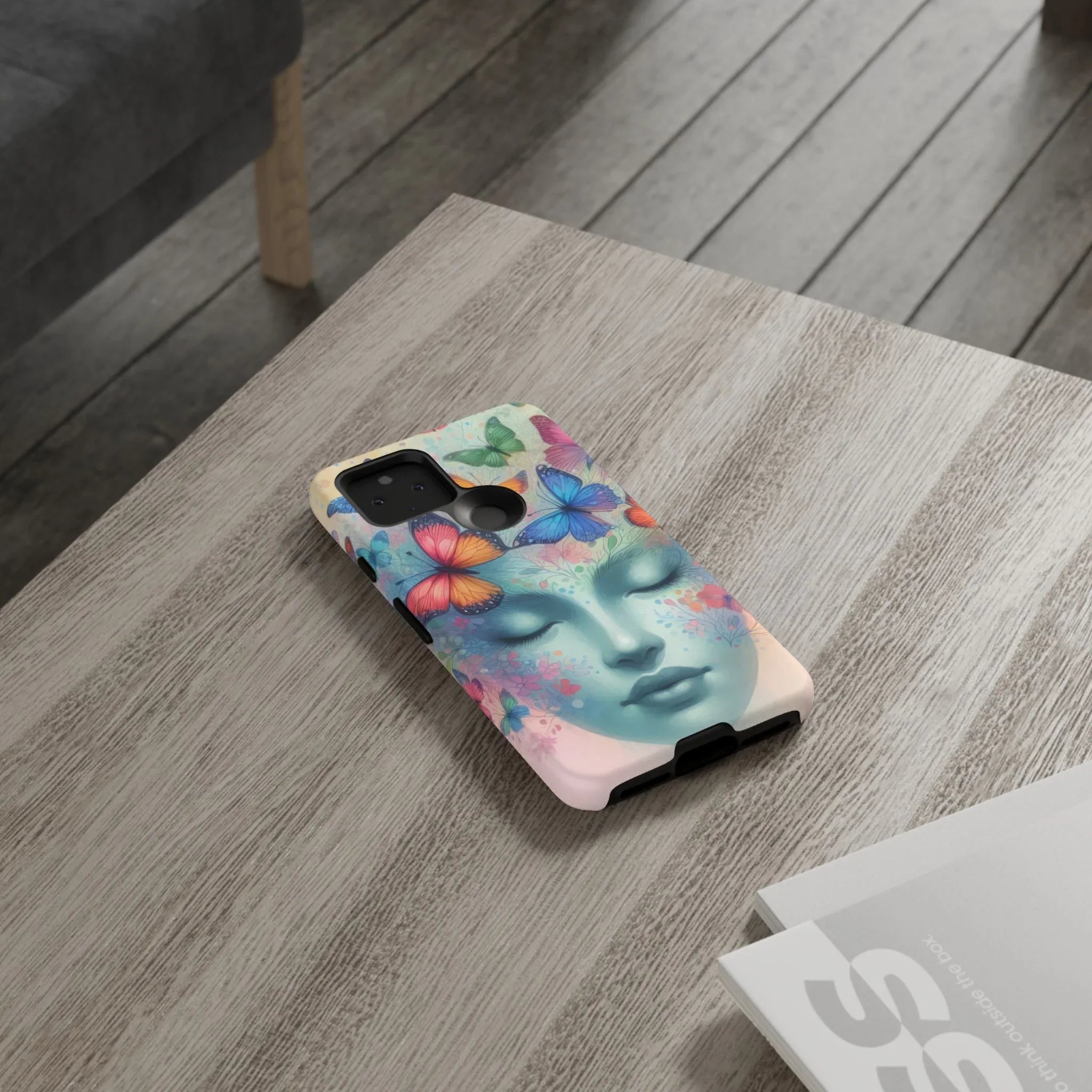 Butterfly Bloom Dreamy Woman Phone Case for Galaxy and Pixel - KARARMDESIGN