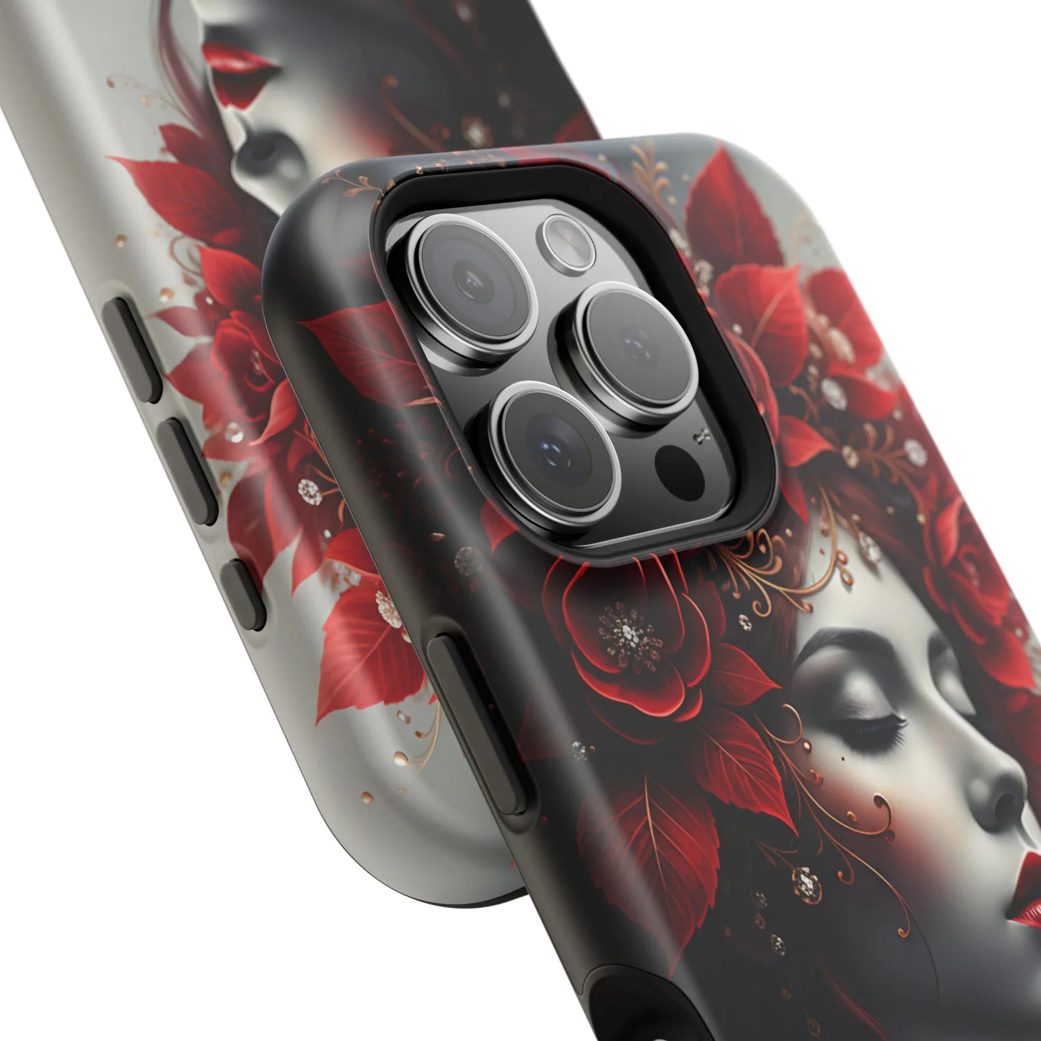 Scarlet Bloom Portrait Phone Case for iPhone 13-17 - KARARMDESIGN