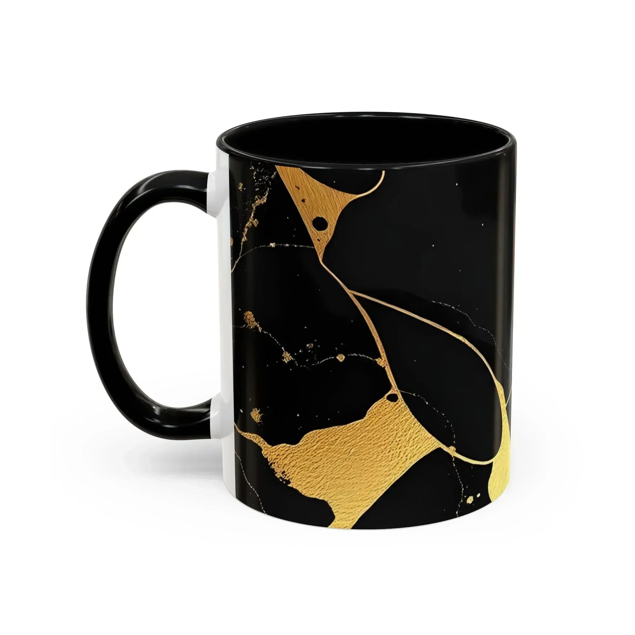Luxurious Black & Gold Abstract Elegant Ceramic Coffee Mug 11oz - KARARMDESIGN
