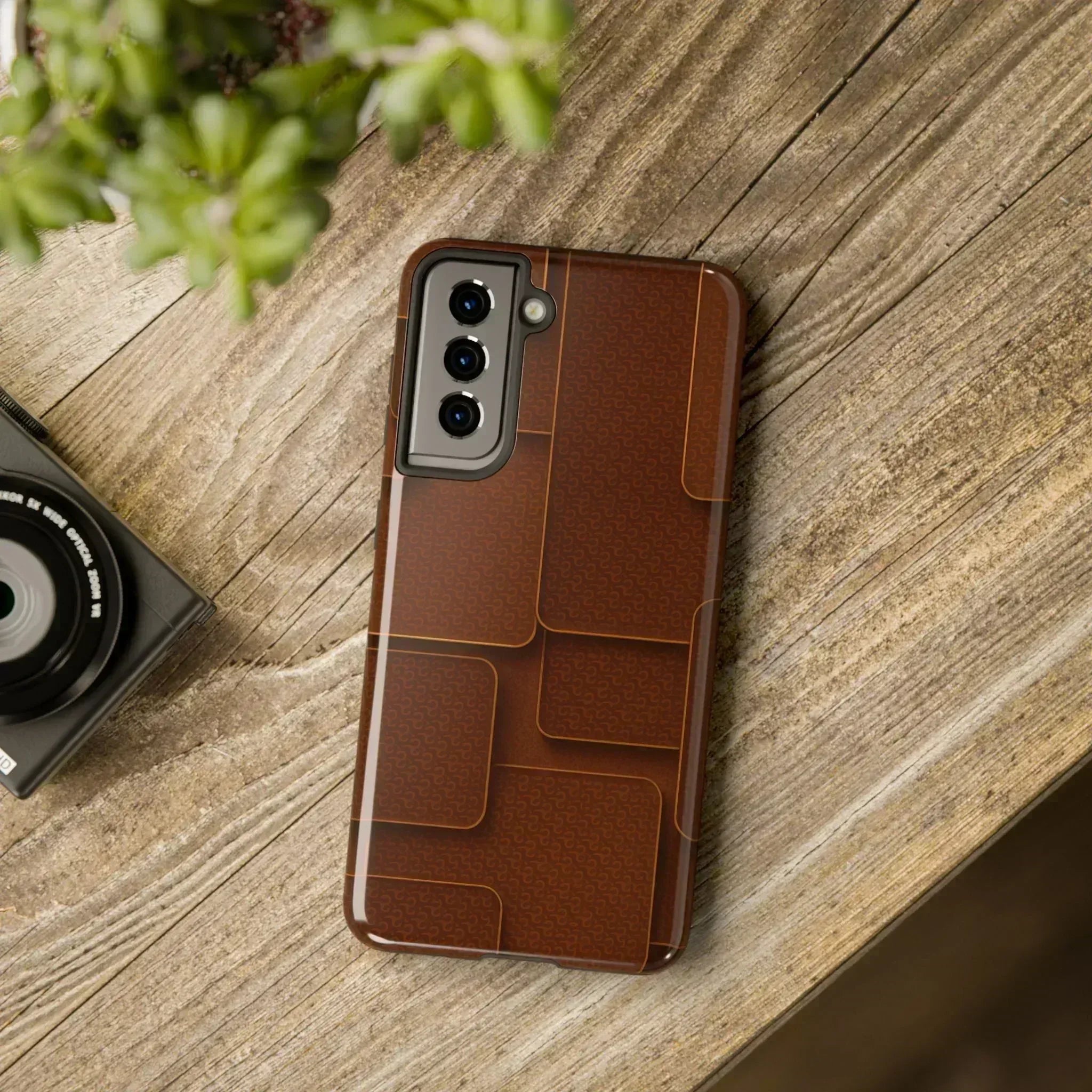 Textured Brown Phone Case for iPhone 7-16 and Samsung Galaxy S21-S24 - KARARMDESIGN