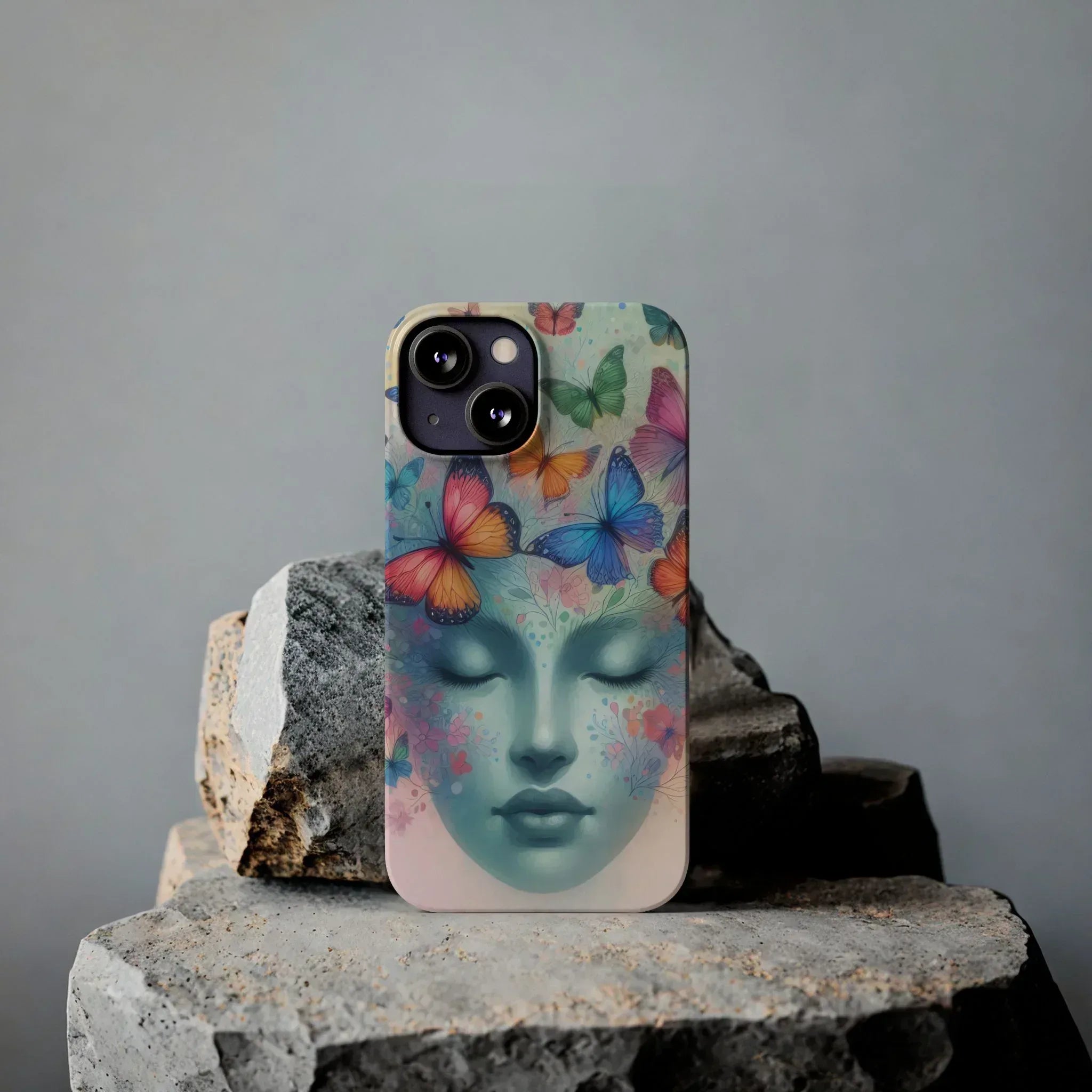 Butterfly Bloom Dreamy Woman Phone Case for iPhone - KARARMDESIGN
