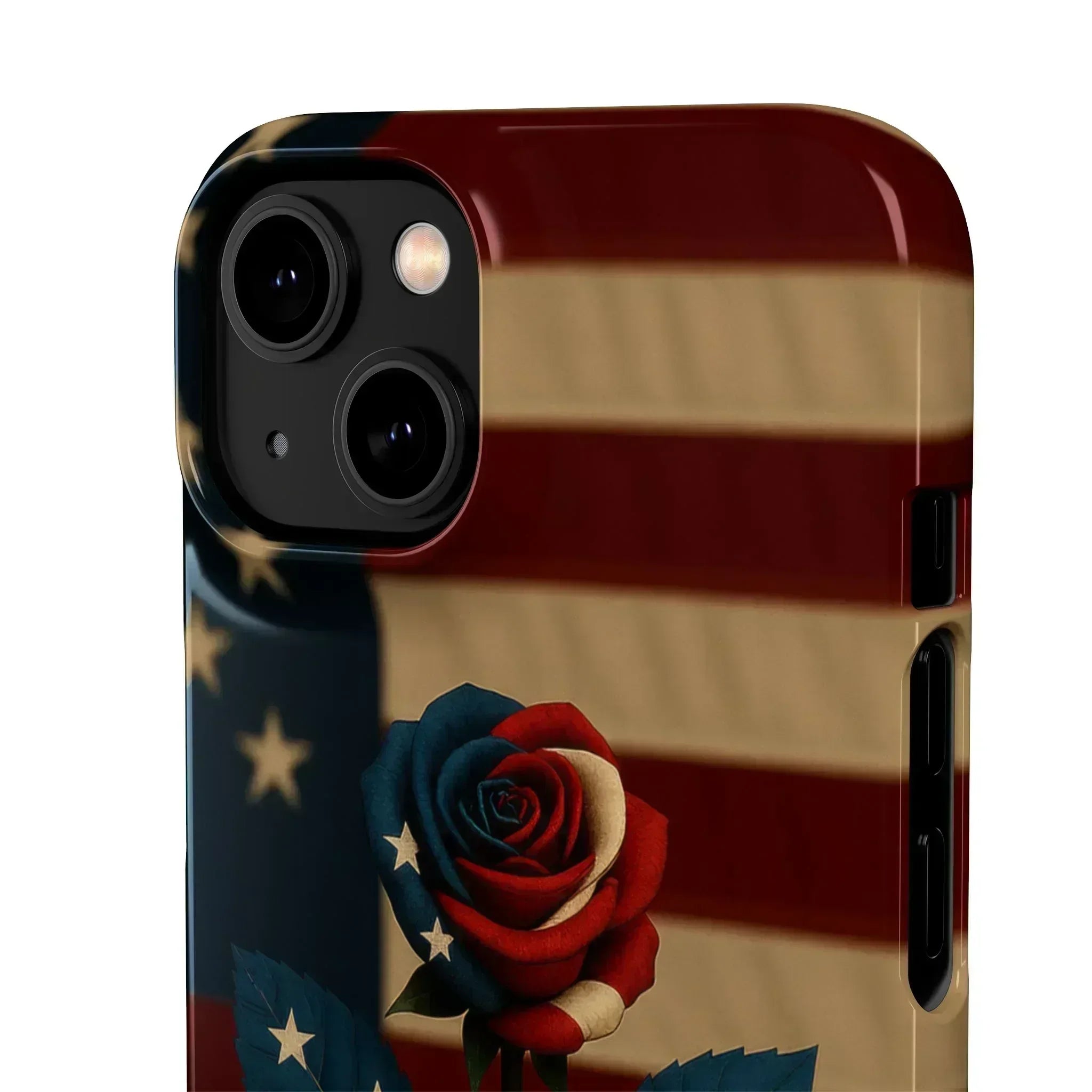 American Rose Flag Phone Case for iPhone 8-16 and Galaxy S10-S24 - KARARMDESIGN