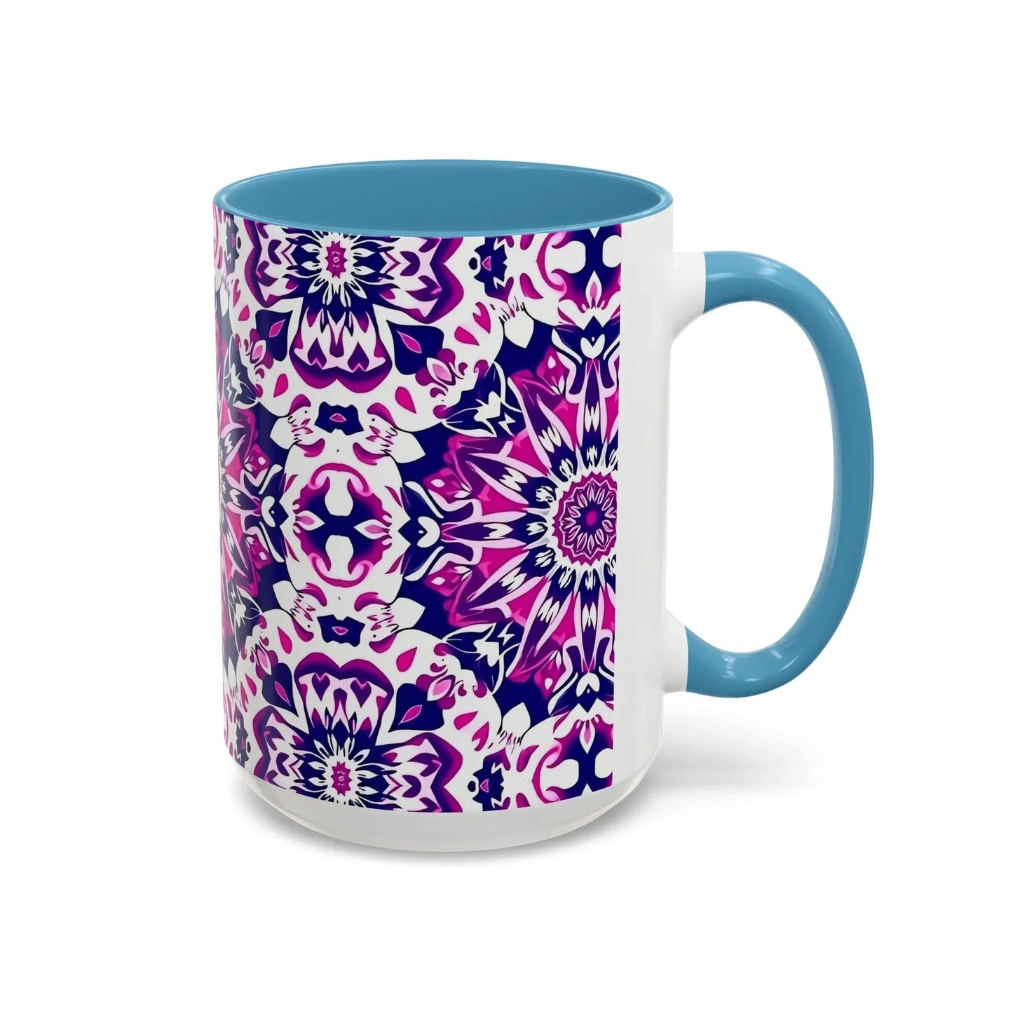 Vibrant Mandala Burst Ceramic Coffee Mug -11 & 15oz - KarArmDesign
