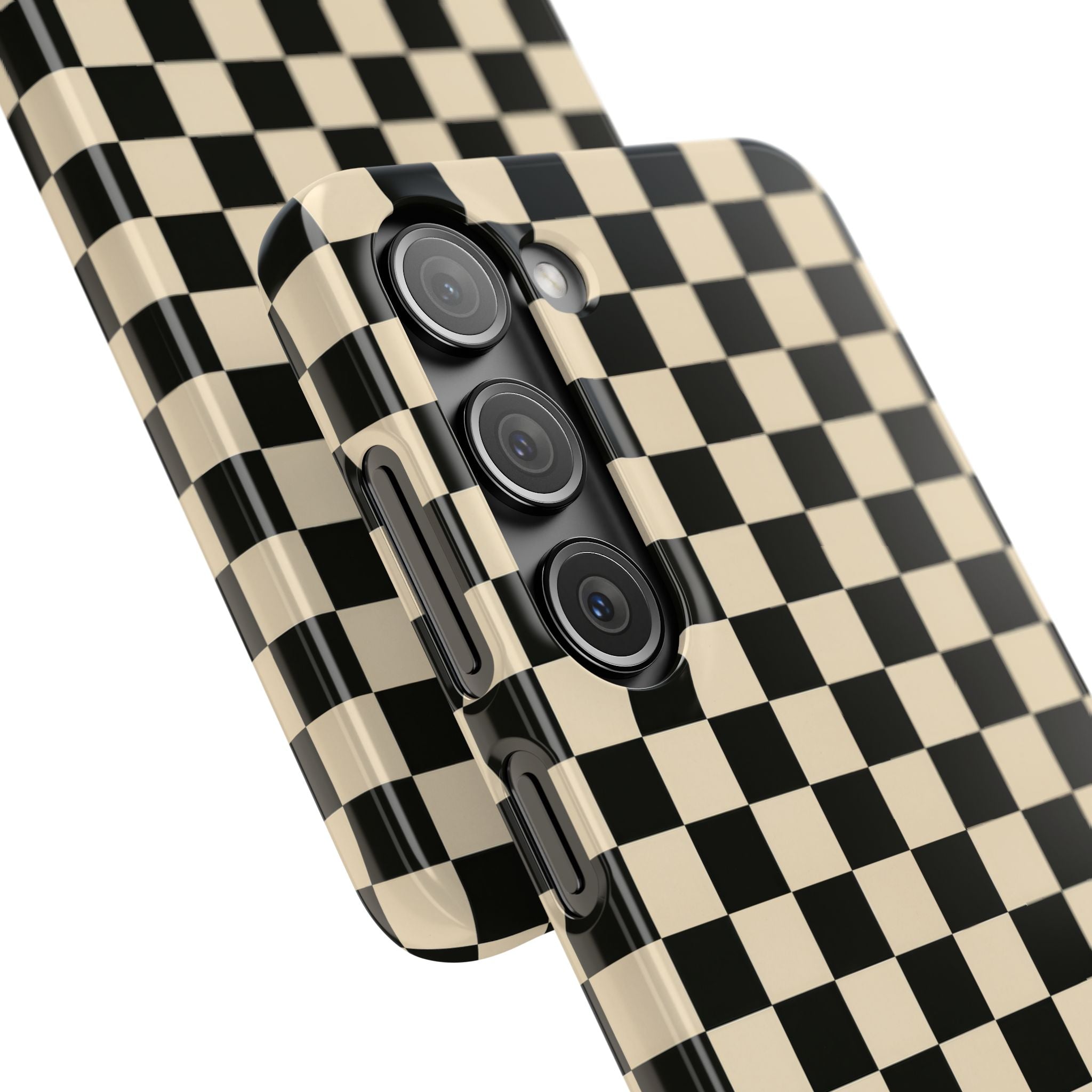 Stylish Matte Checker Phone Case for iPhone 11-17 & Galaxy S20-S26