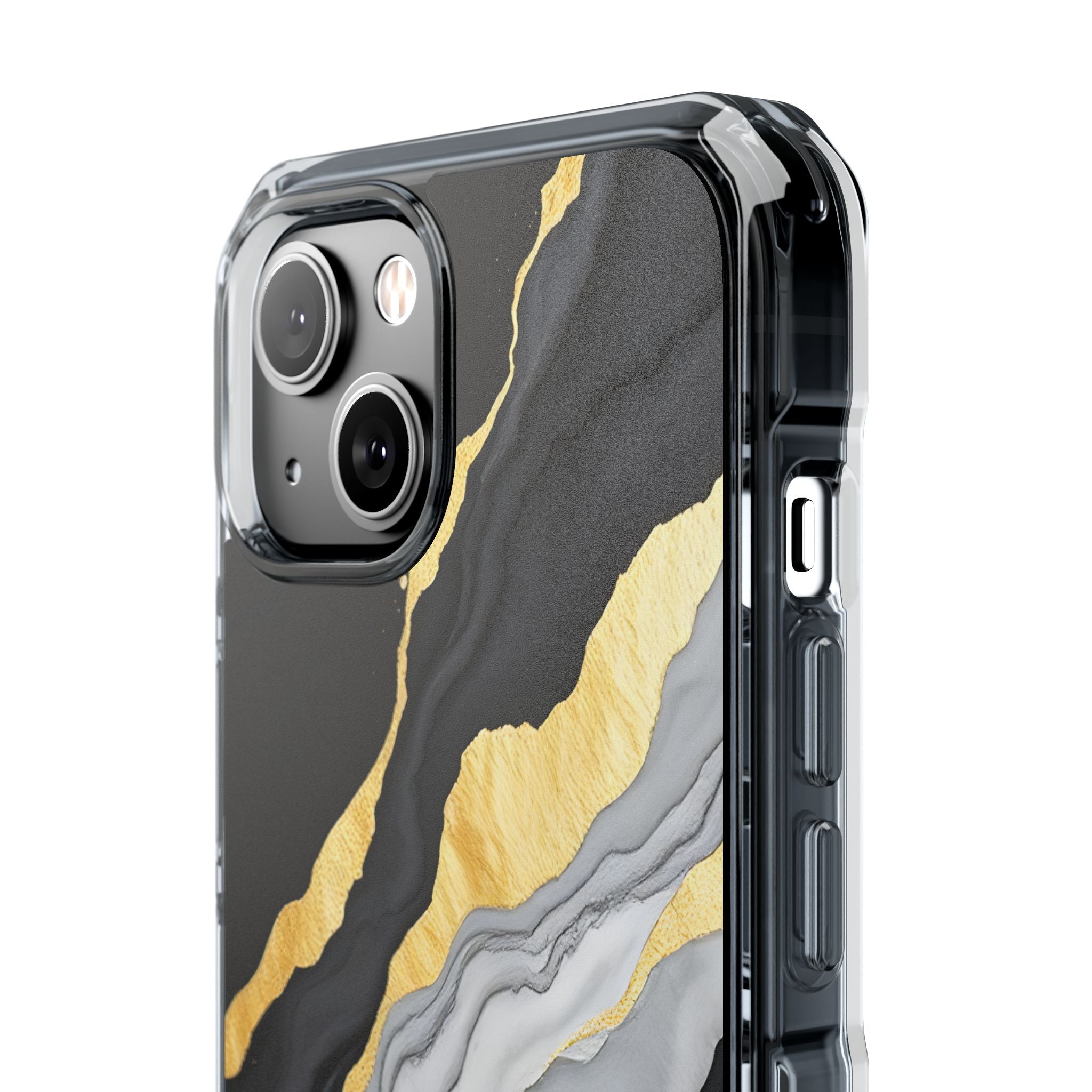 Luxury Black and Gold Marble Magnetic Phone Case for iPhone 14-17