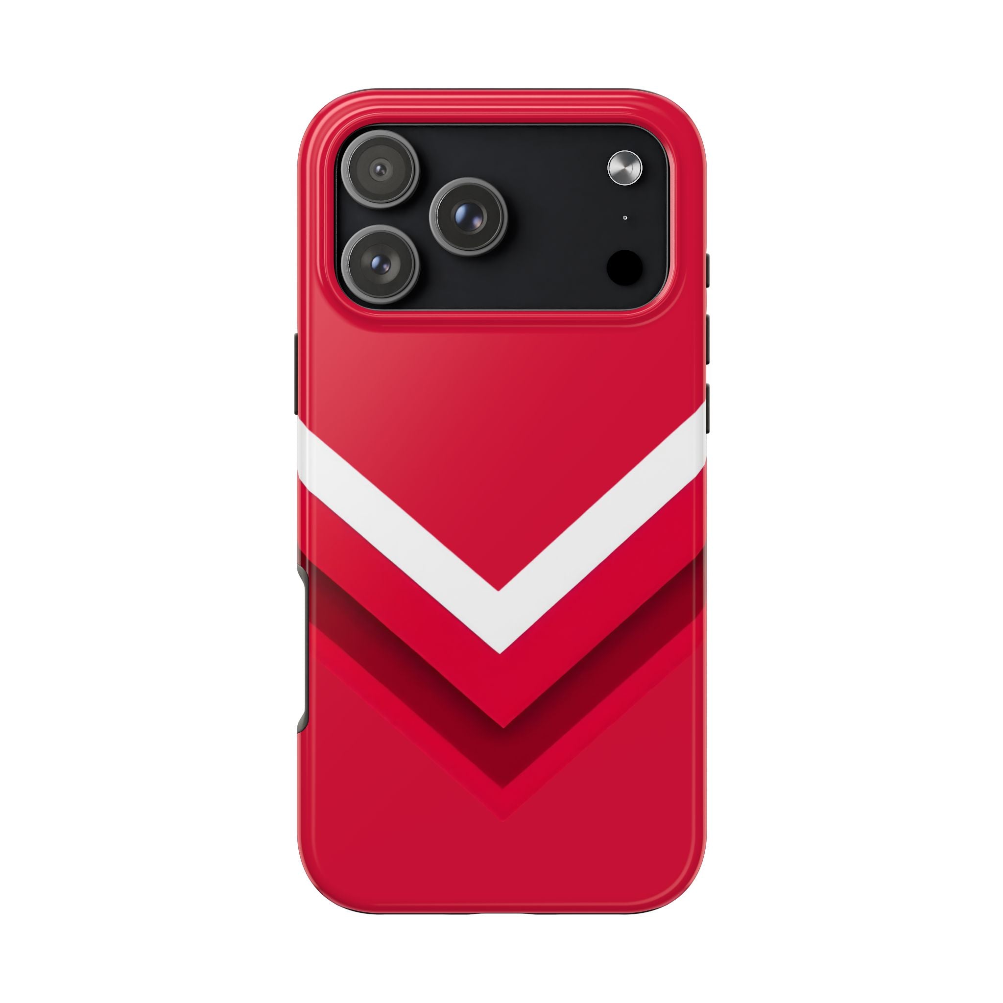 Red Chevron Armor Phone Case for iPhone 11–16 & Galaxy S21–S24