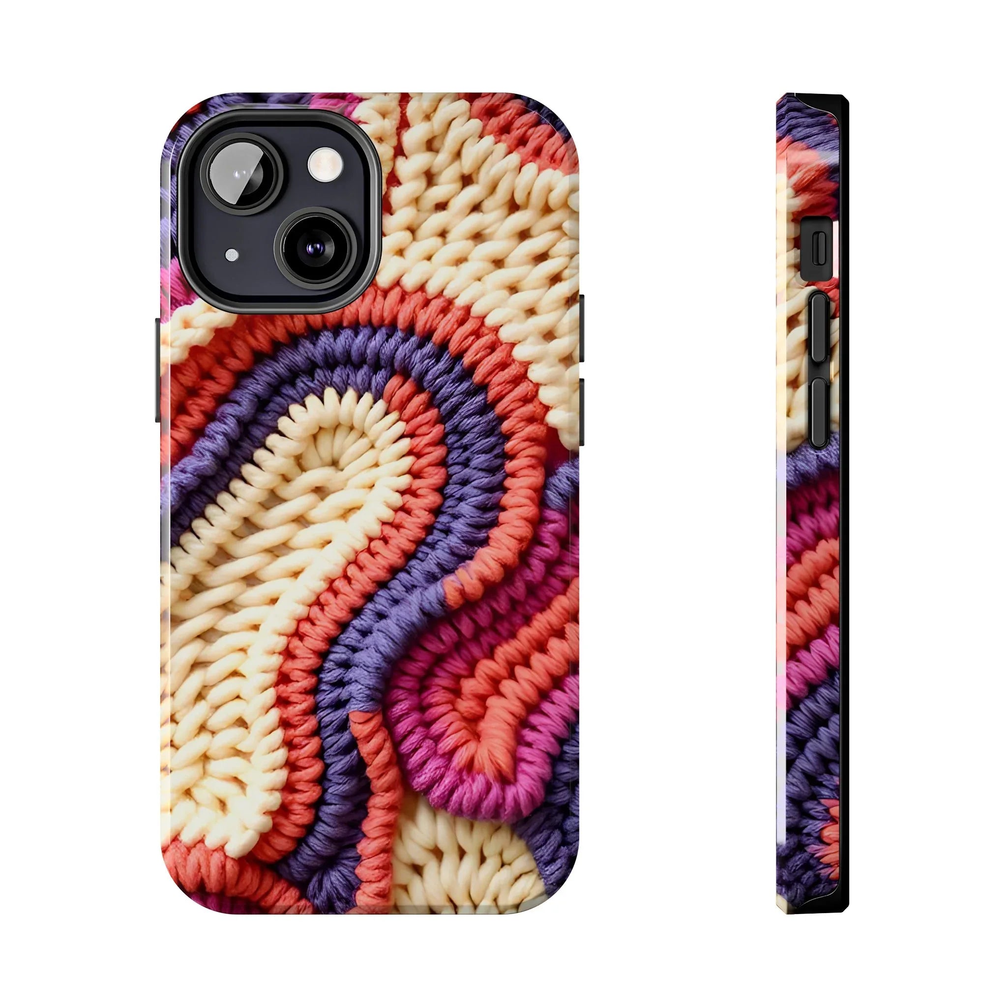 Handwoven Textile Art Phone Case for iPhone 11-17 and Galaxy S21-S25 - KARARMDESIGN
