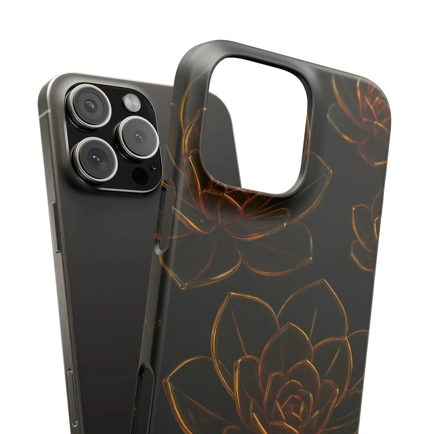 Glass Flower Phone Case for iPhone 7-16 and Galaxy S10-S24 Models