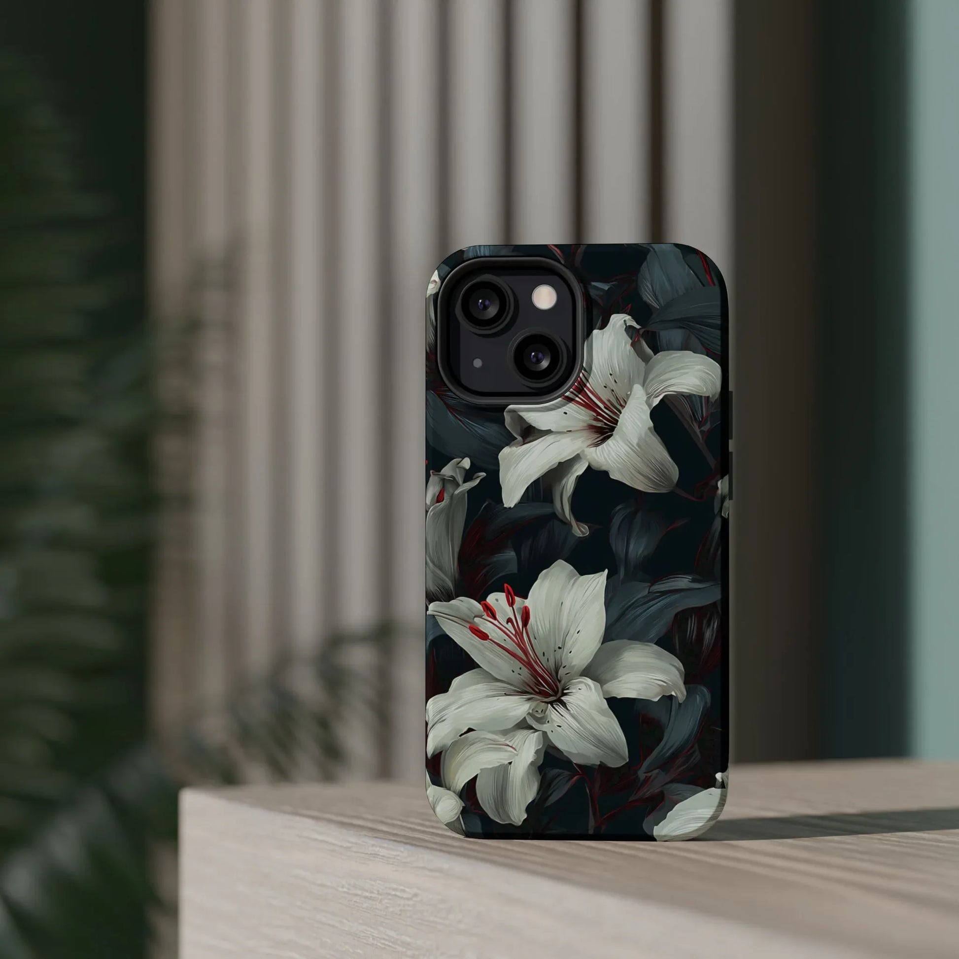 White Lily Floral Phone Case for iPhone 13-17 - KARARMDESIGN
