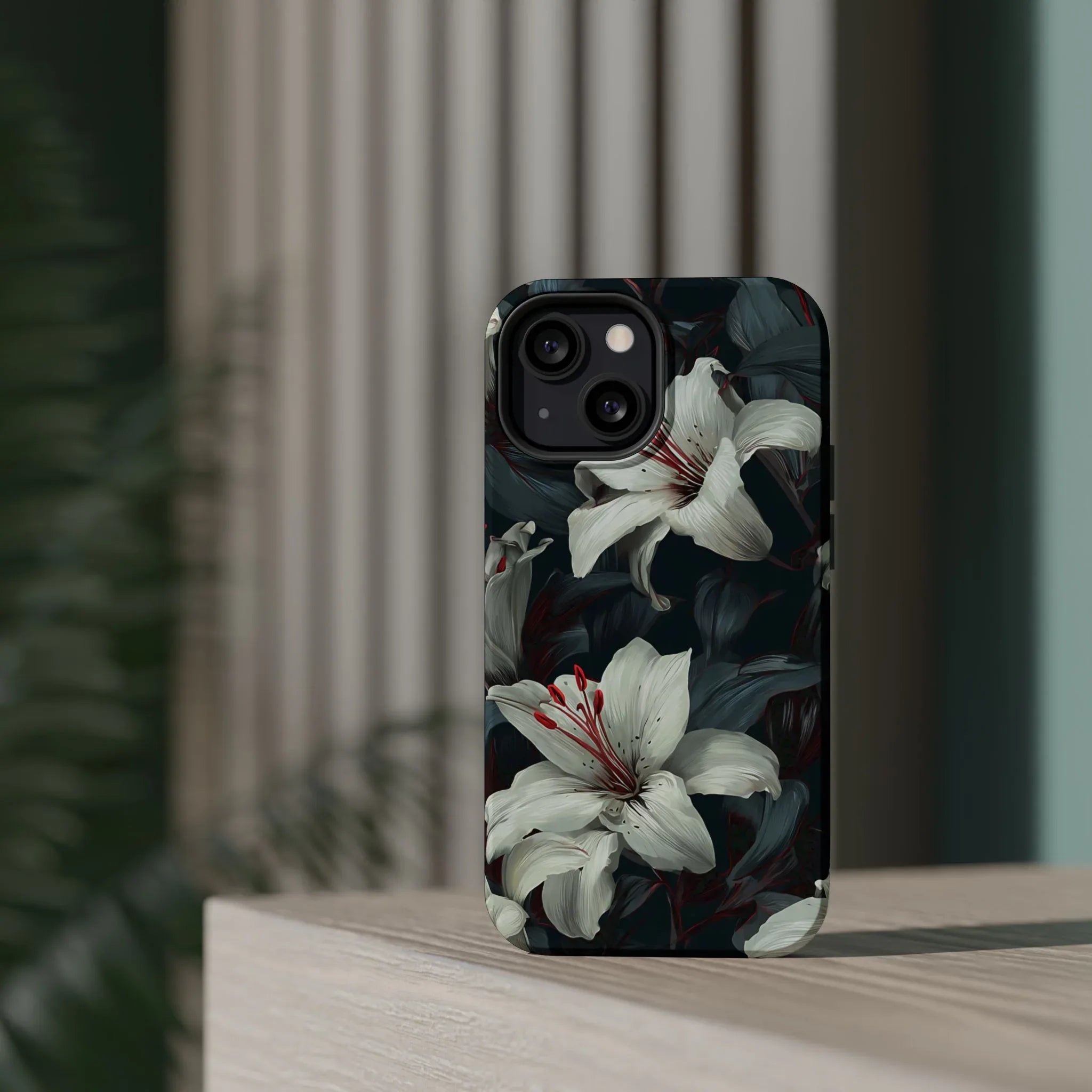 White Lily Floral Phone Case for iPhone 13-17 - KARARMDESIGN