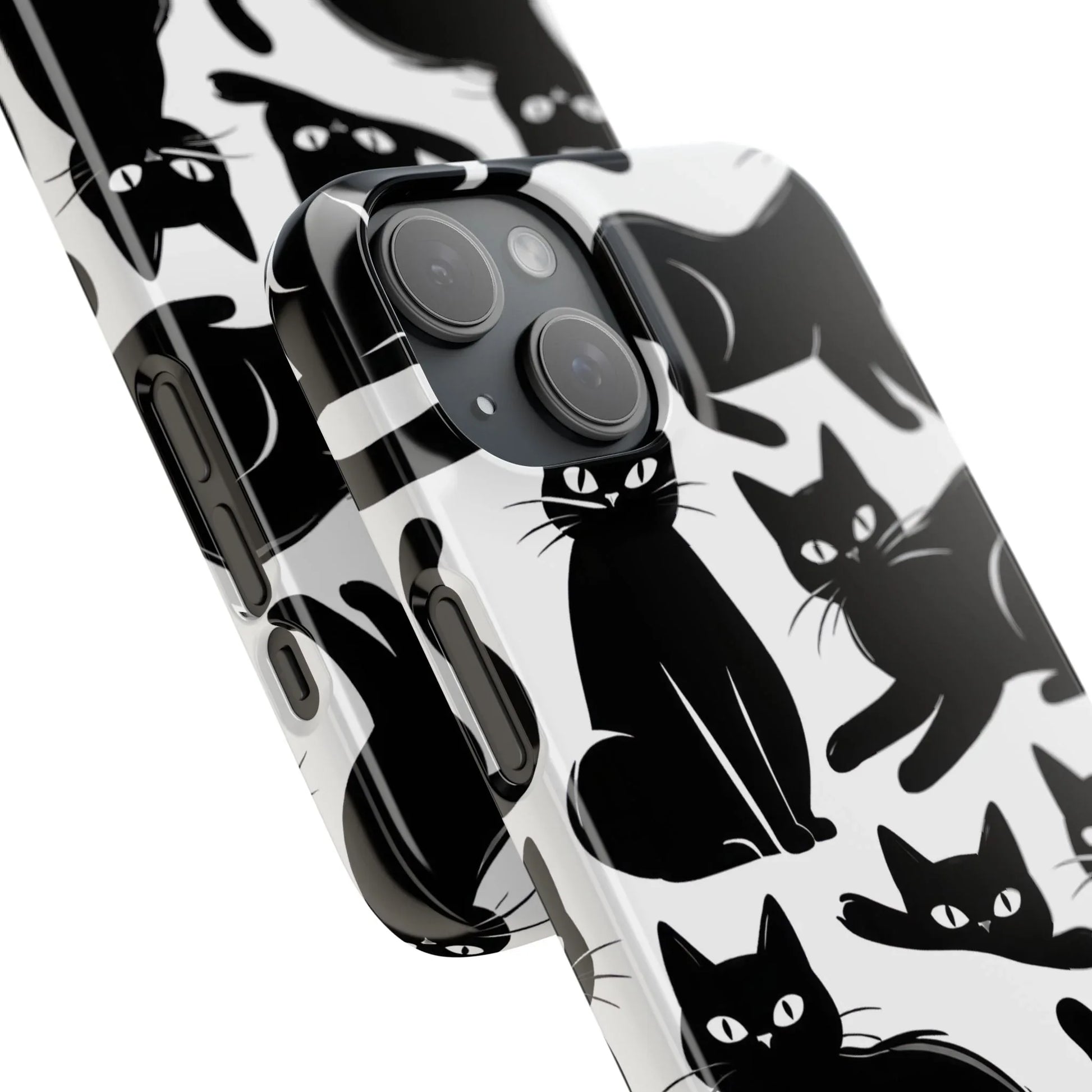 Black Cats Phone Case for iPhone 11-17 and Galaxy S20-S25 - KARARMDESIGN