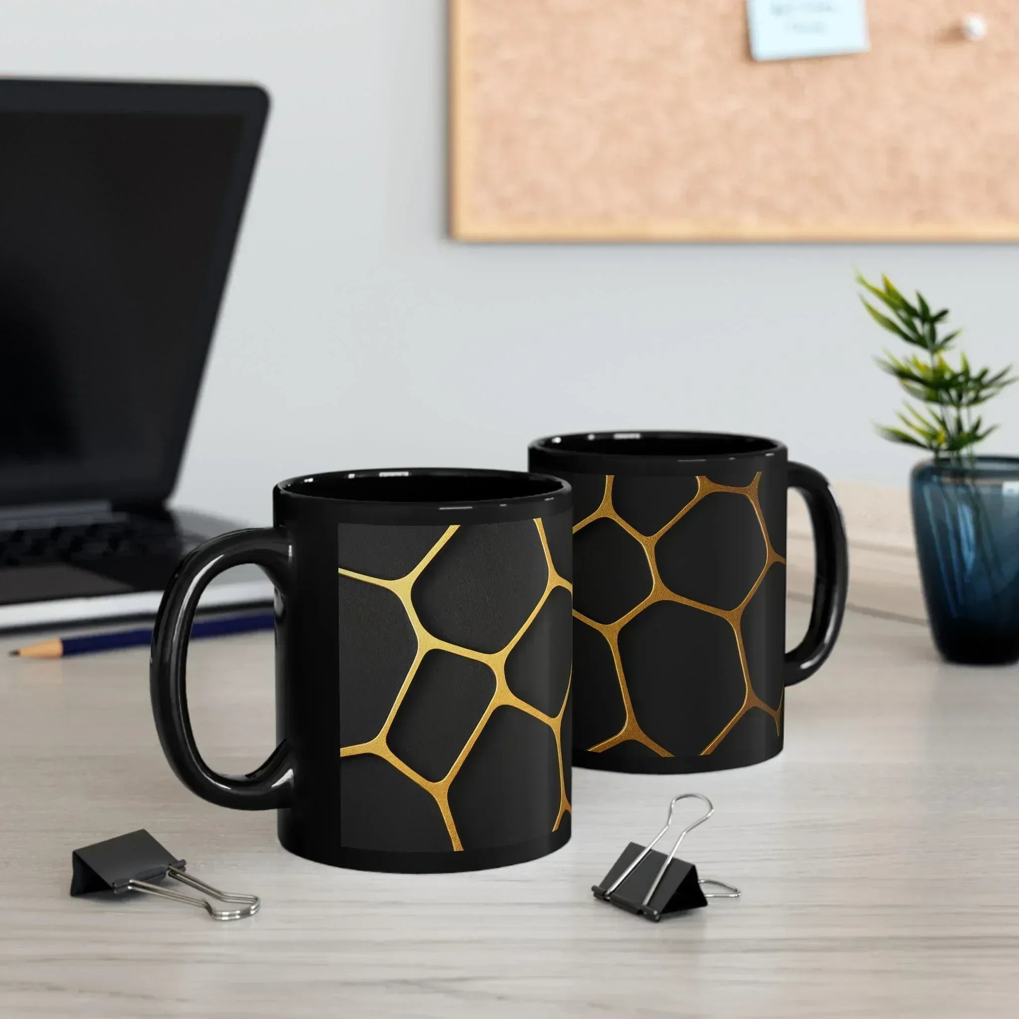 Celestial Grid Mug - Black Mug 11oz - KARARMDESIGN
