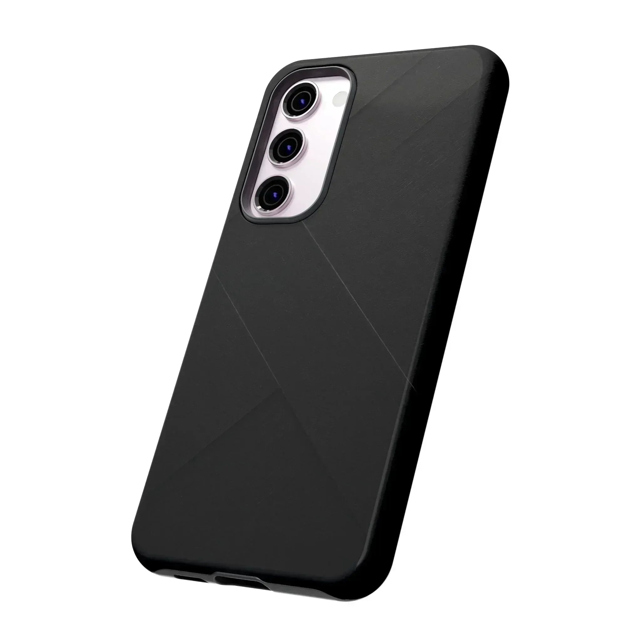 Matte Black Diagonal Line Phone Case for iPhone 8-16 and Galaxy S10-S25 - KARARMDESIGN