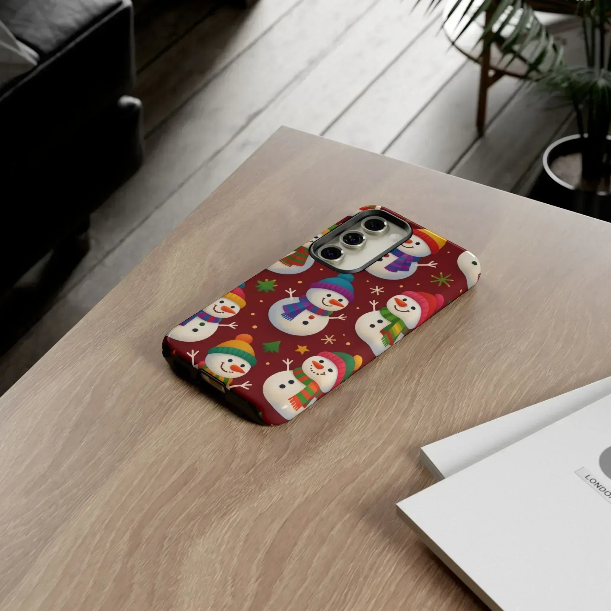 Festive Snowmen Parade Phone Case for iPhone 11–17 and Galaxy S10–S25 - KARARMDESIGN