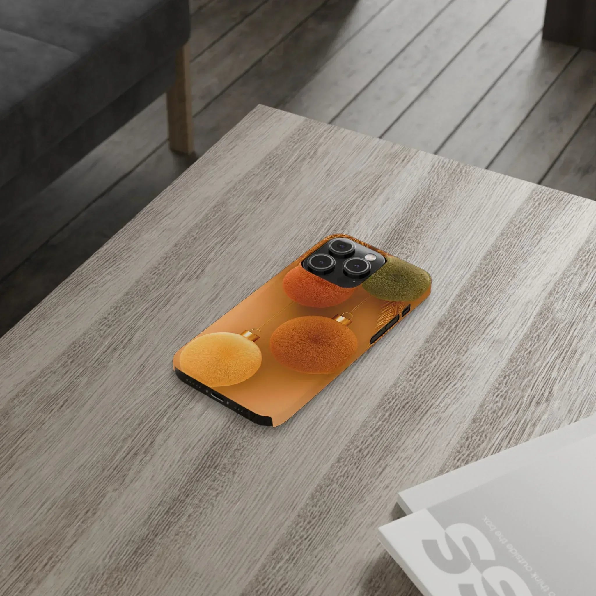 Golden Fuzz Ornaments Phone Case for iPhone 11-17 - KARARMDESIGN