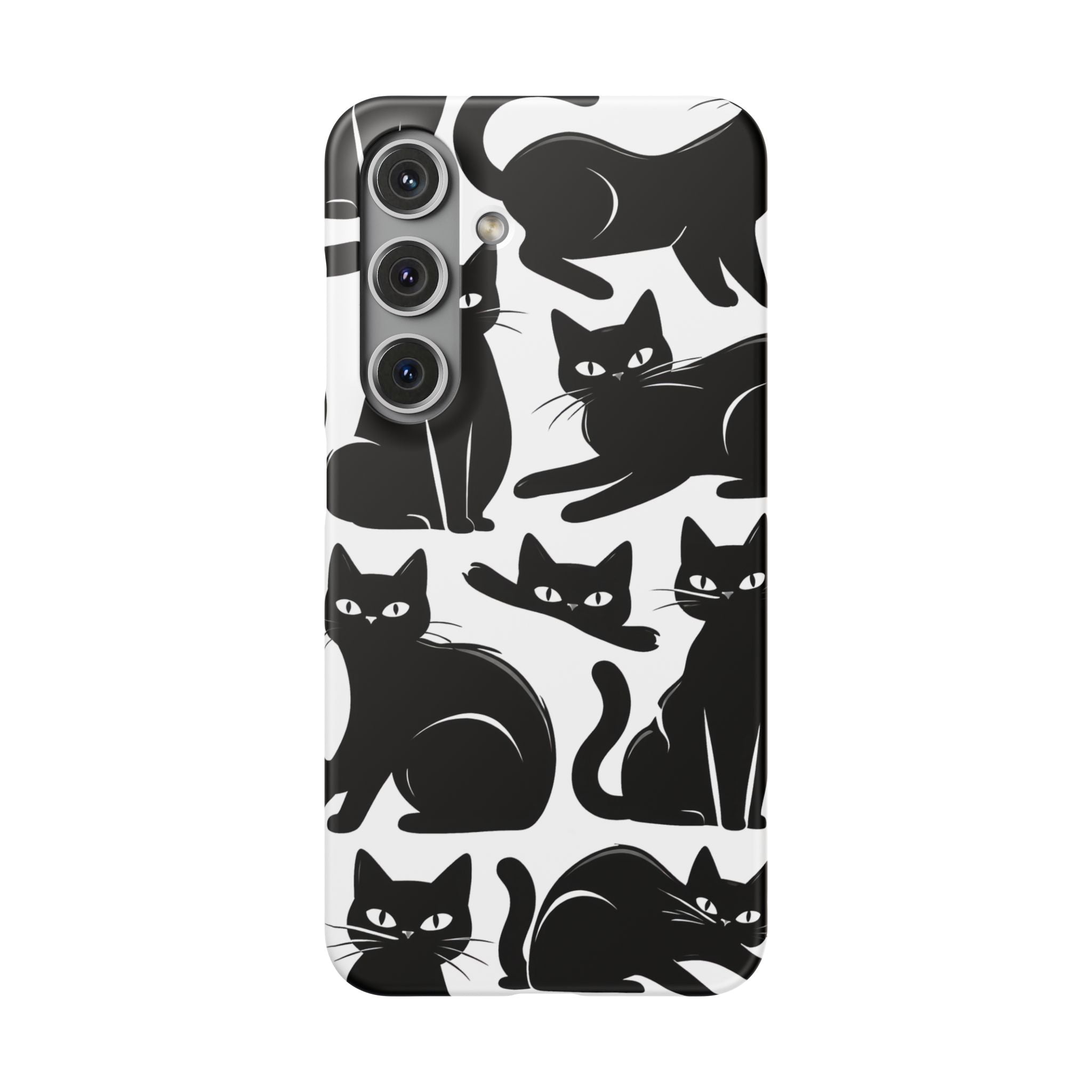 Black Cats Phone Case for iPhone 11-17 and Galaxy S20-S26