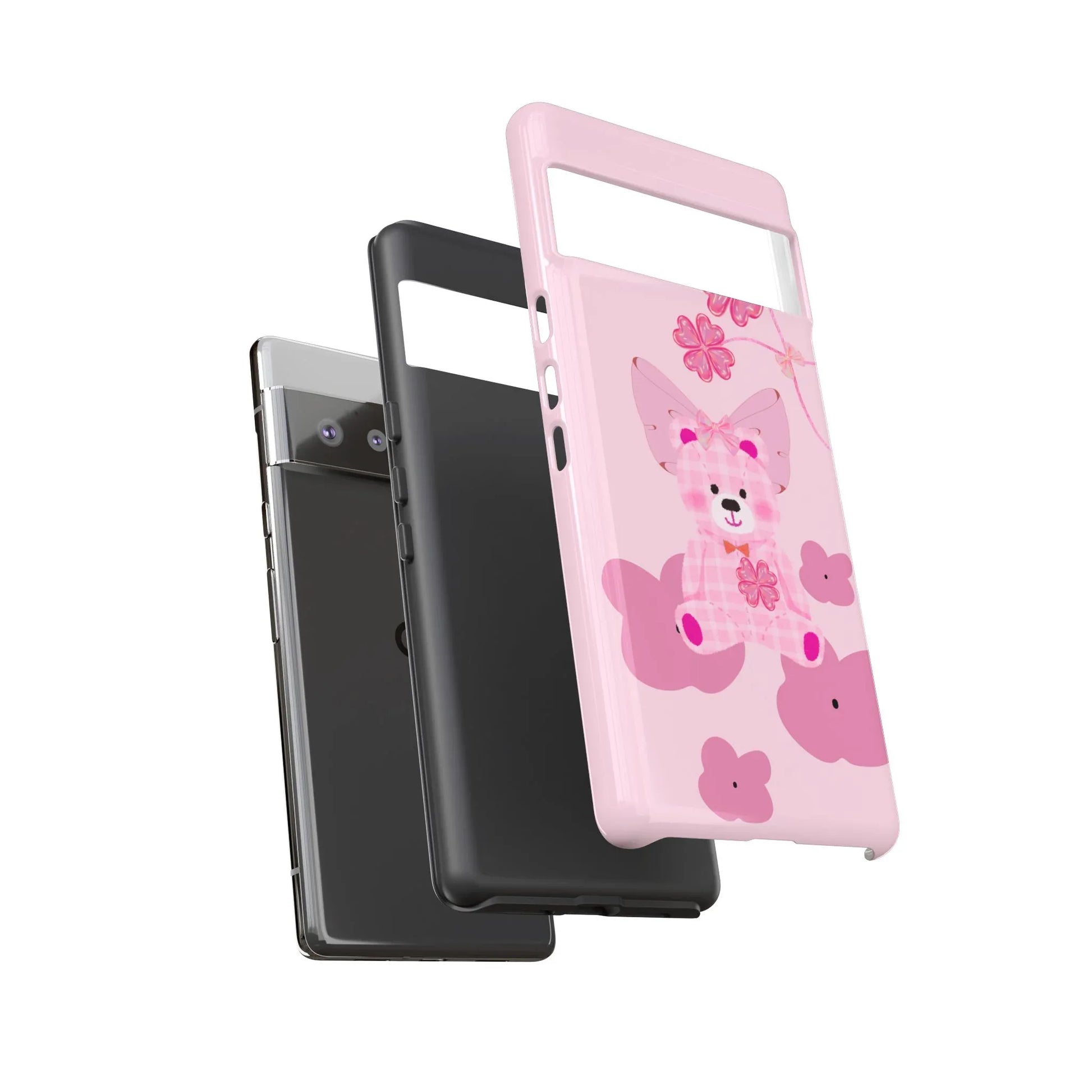Pink Teddy Bear Phone Cases for iPhone, Pixel and Galaxy - KARARMDESIGN