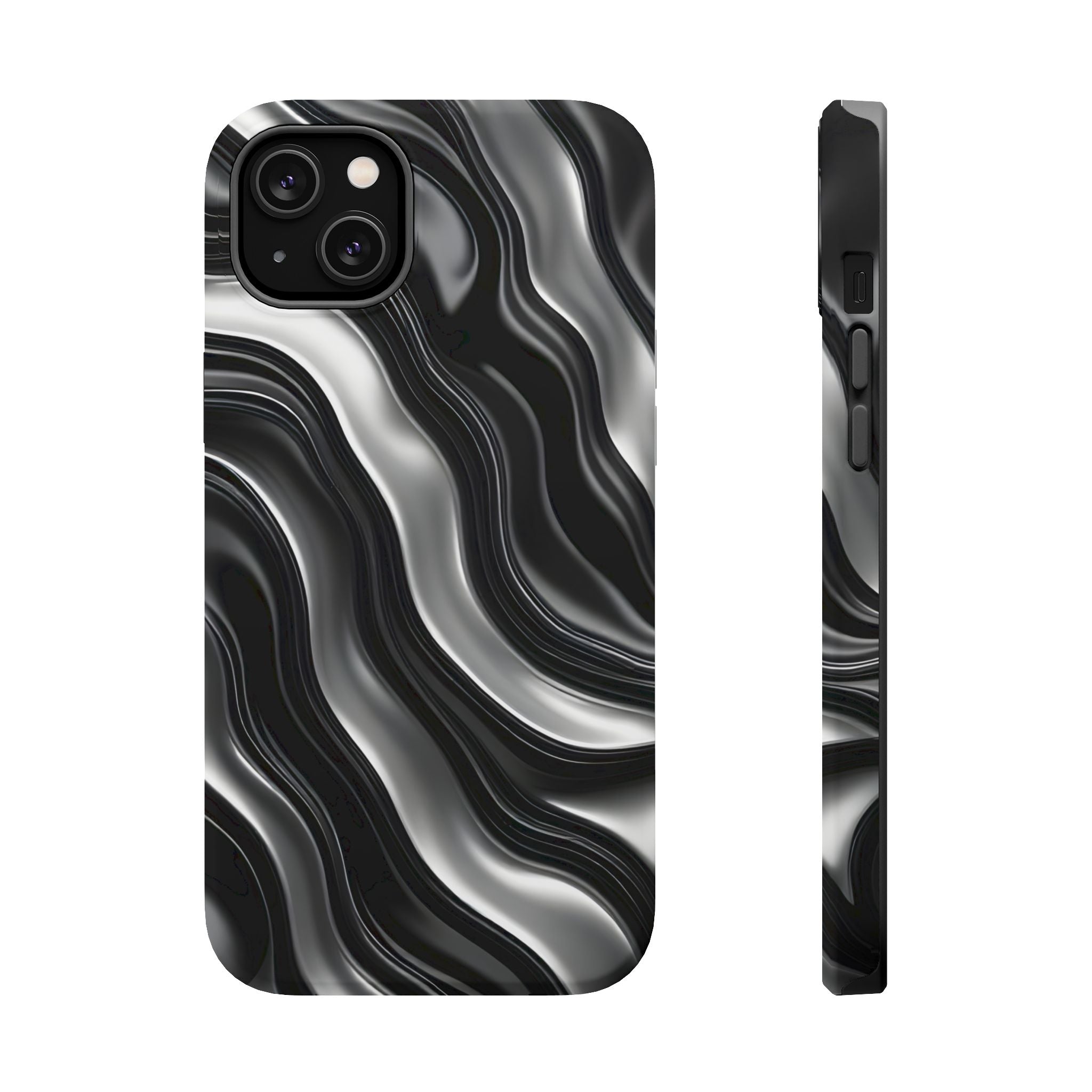 Wavy Illusion Marble Phone Case for iPhone 13-17