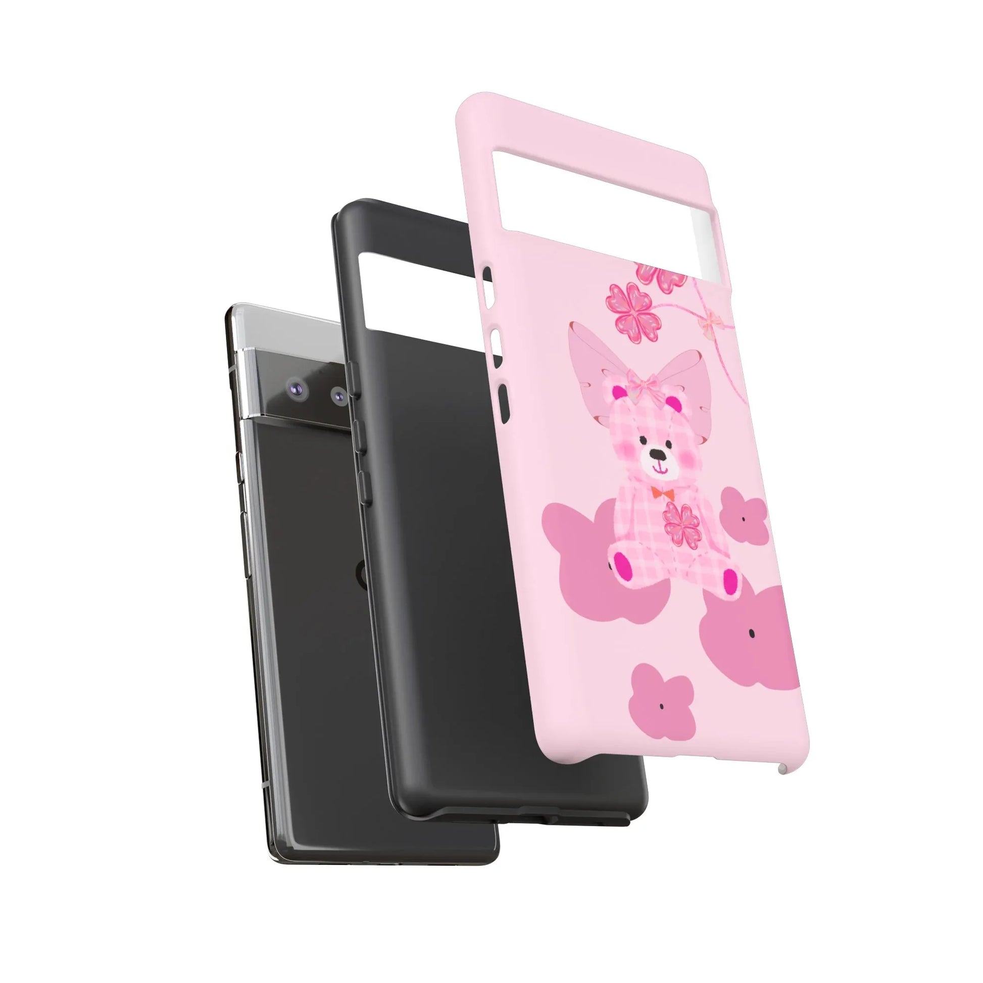 Pink Teddy Bear Phone Cases for iPhone, Pixel and Galaxy - KARARMDESIGN