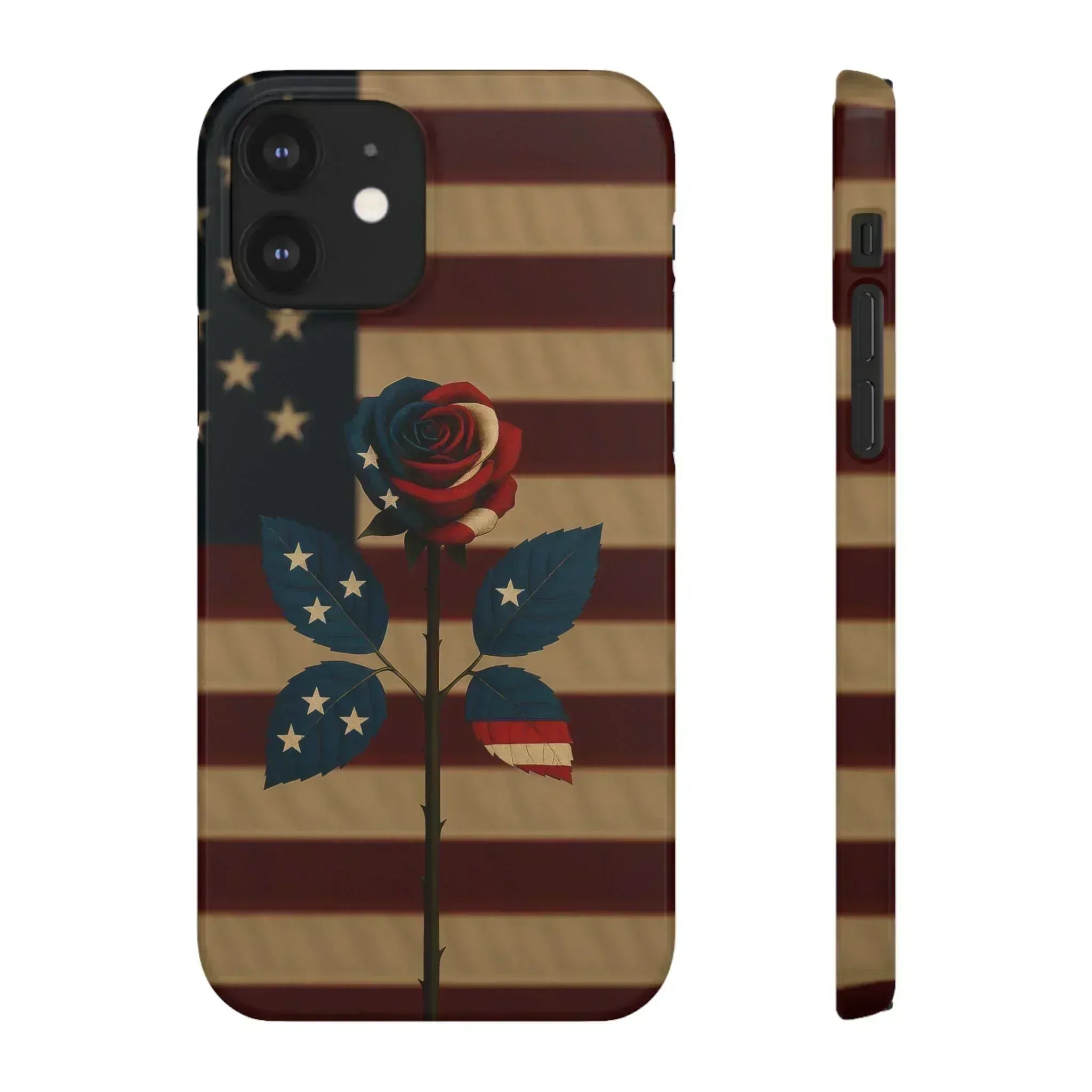 American Rose Flag Phone Case for iPhone 8-16 and Galaxy S10-S24 - KARARMDESIGN