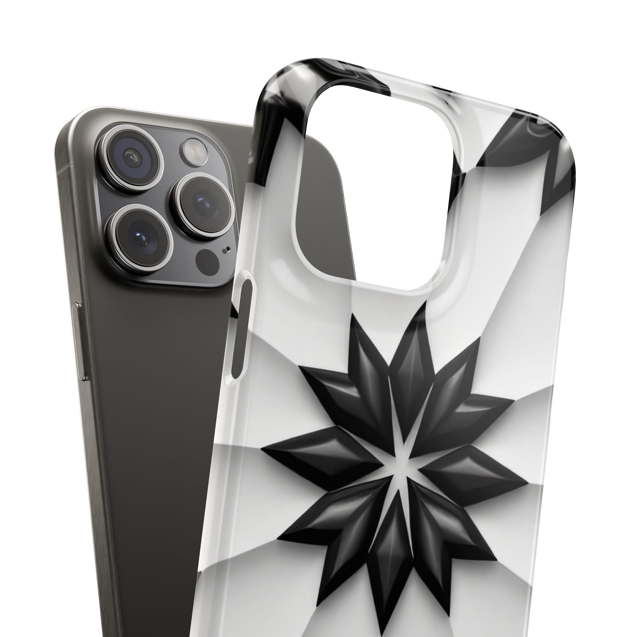 Black & White Geometric Snap Case for iPhone & Samsung Galaxy