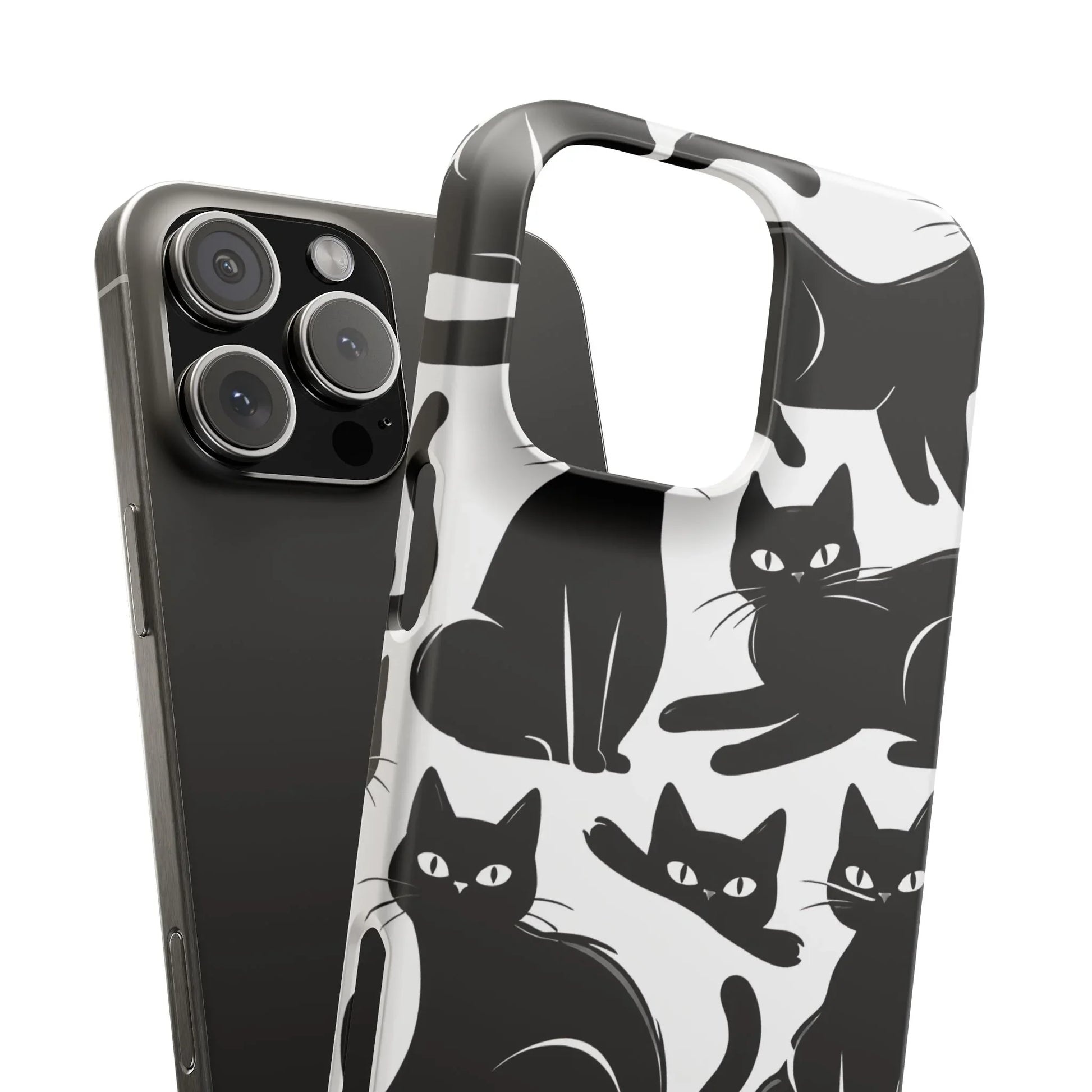 Black Cats Phone Case for iPhone 11-17 and Galaxy S20-S25 - KARARMDESIGN