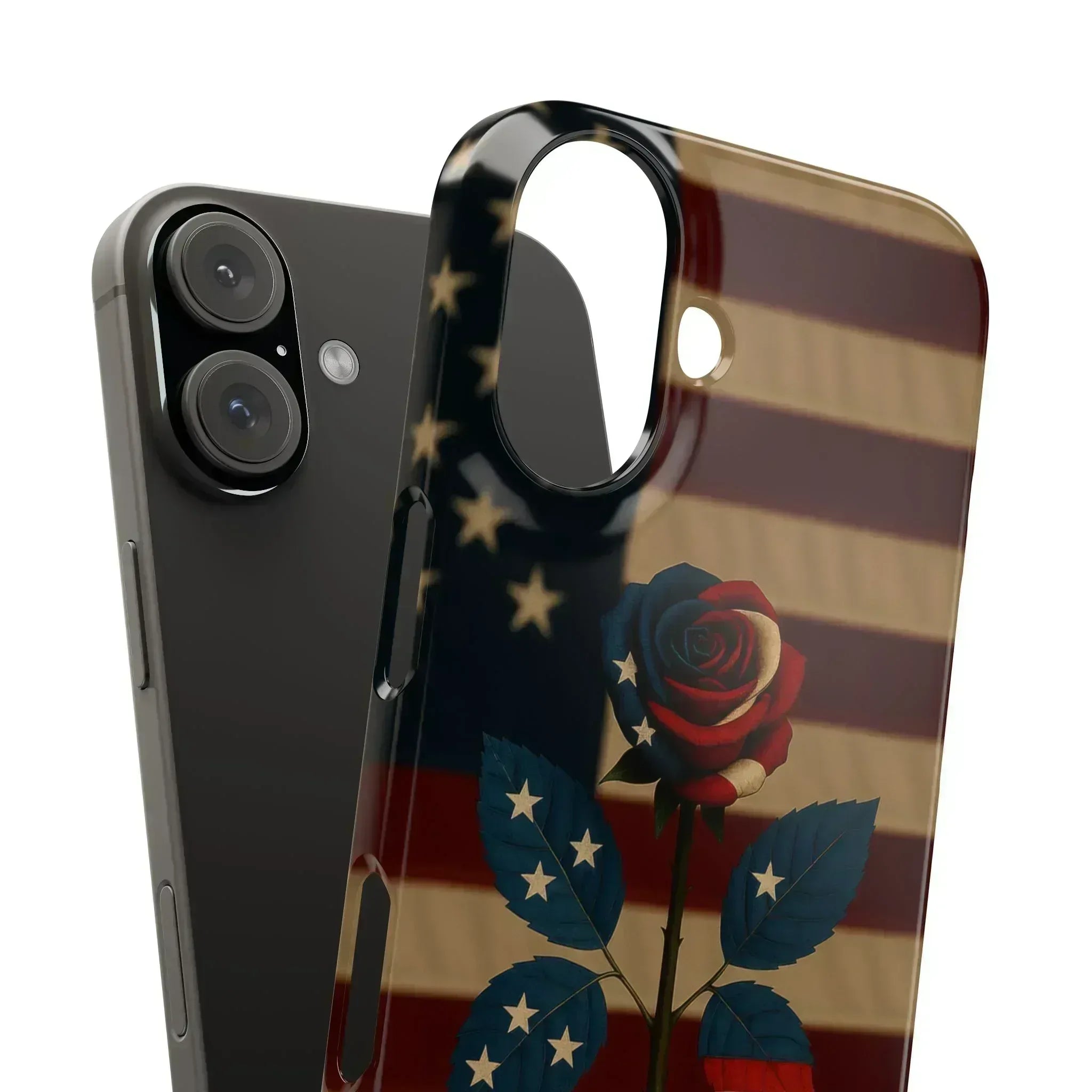 American Rose Flag Phone Case for iPhone 8-16 and Galaxy S10-S24 - KARARMDESIGN