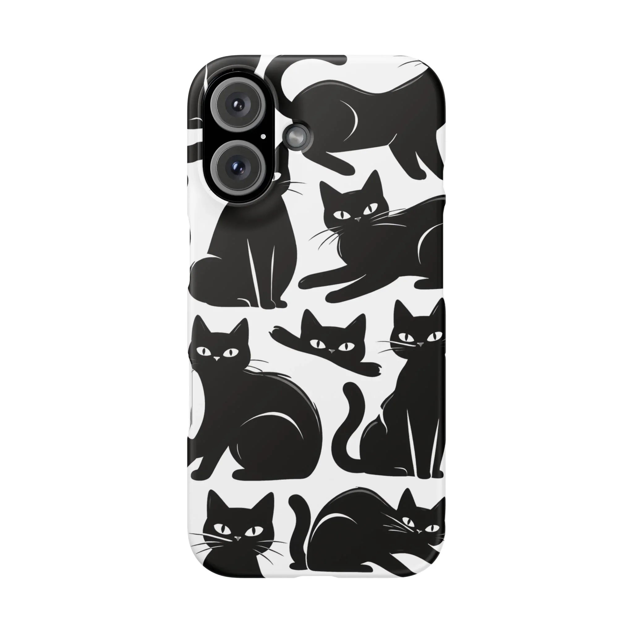 Black Cats Phone Case for iPhone 11-17 and Galaxy S20-S25 - KARARMDESIGN